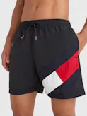 Flag Drawstring Mid Length Slim Fit Swim Shorts