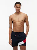 Flag Drawstring Mid Length Slim Fit Swim Shorts