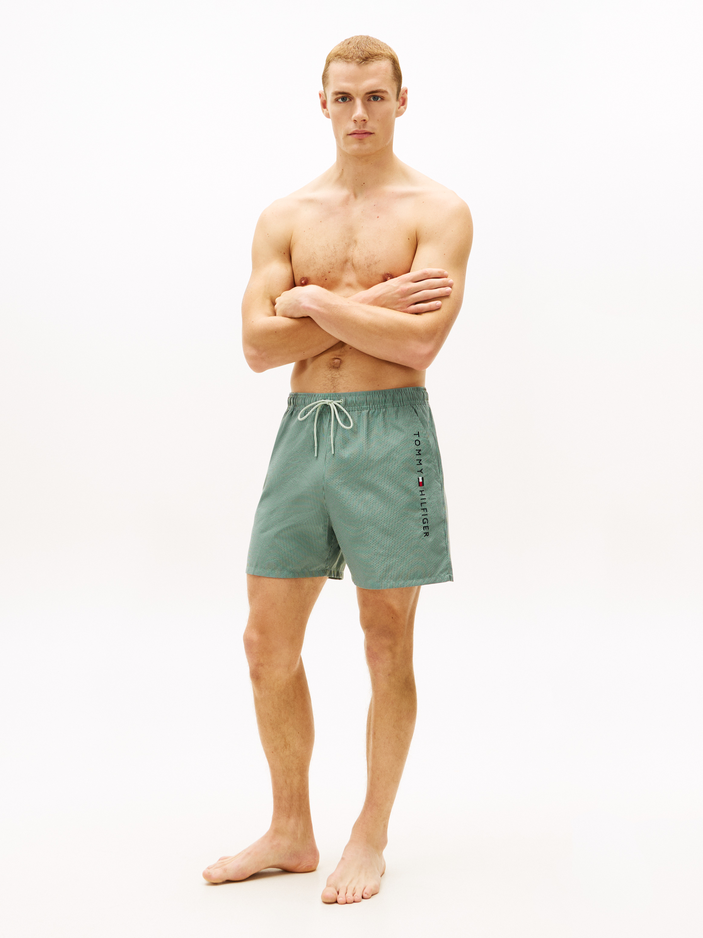 Original Ithaca Stripe Mid Length Swim Shorts