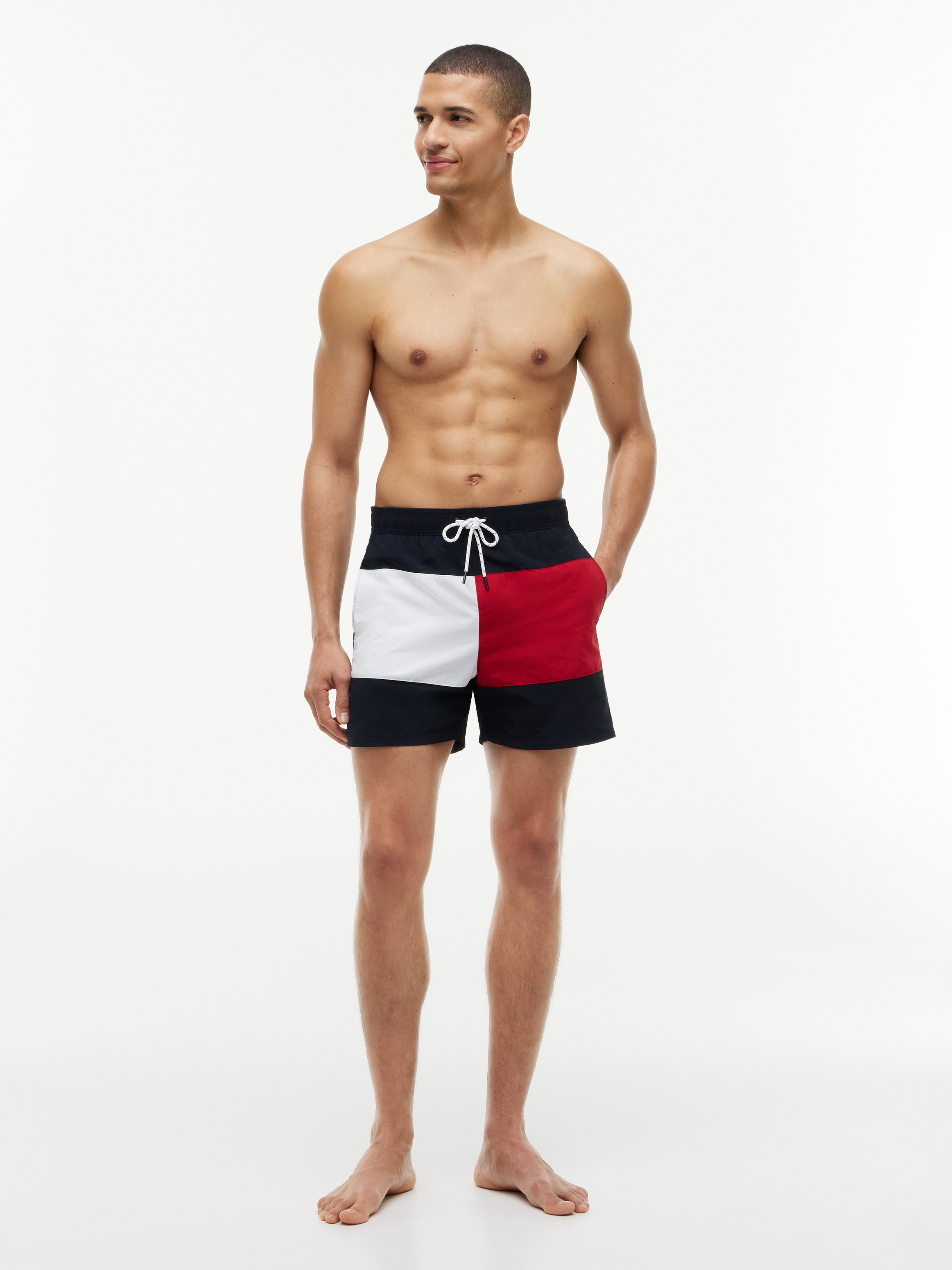 Classic Colour-Blocked Mid Length Swim Shorts