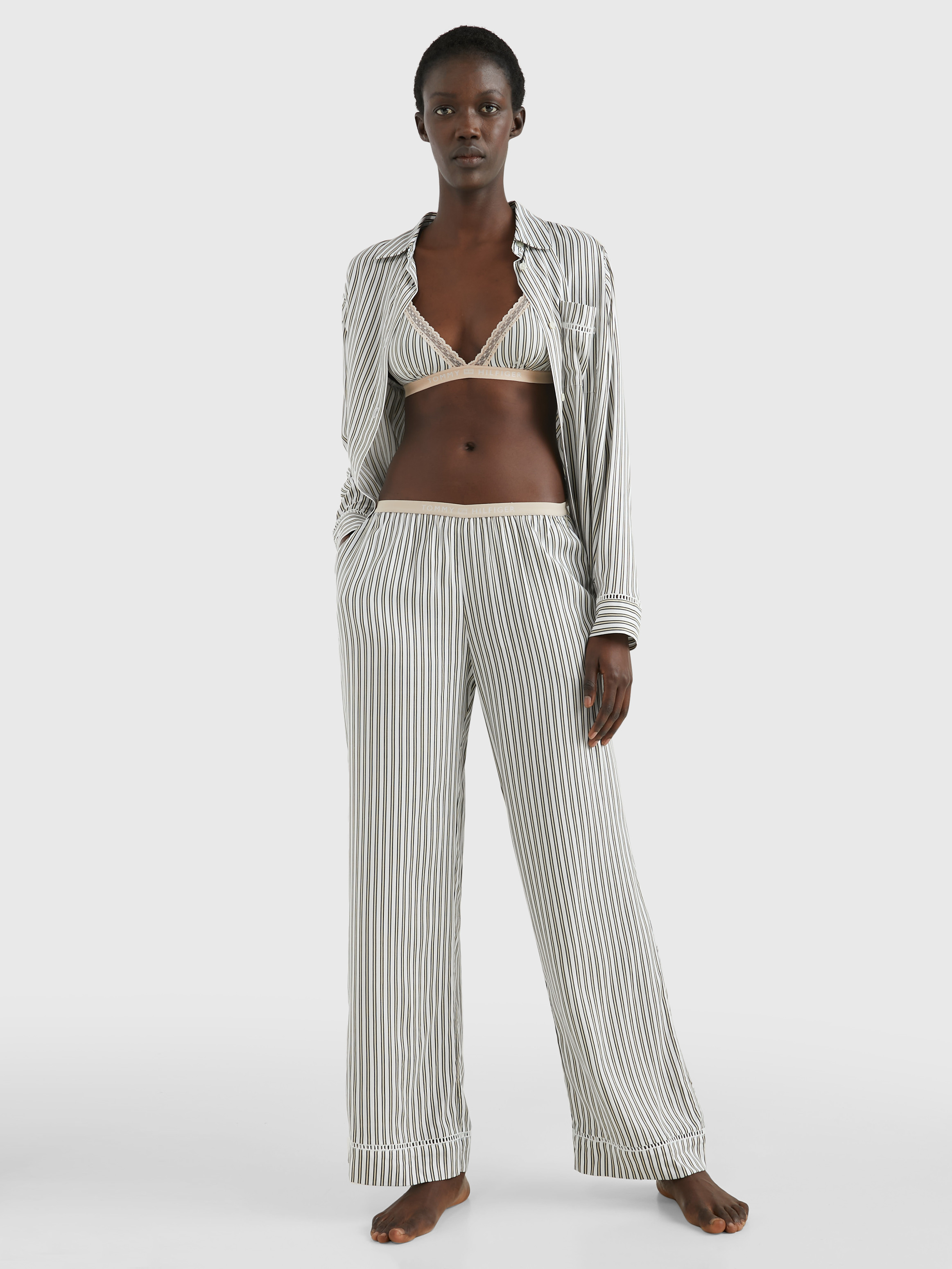 Tonal Logo Stripe Pyjama Bottoms | Loungewear \u0026 Nightwear | Tommy Hilfiger