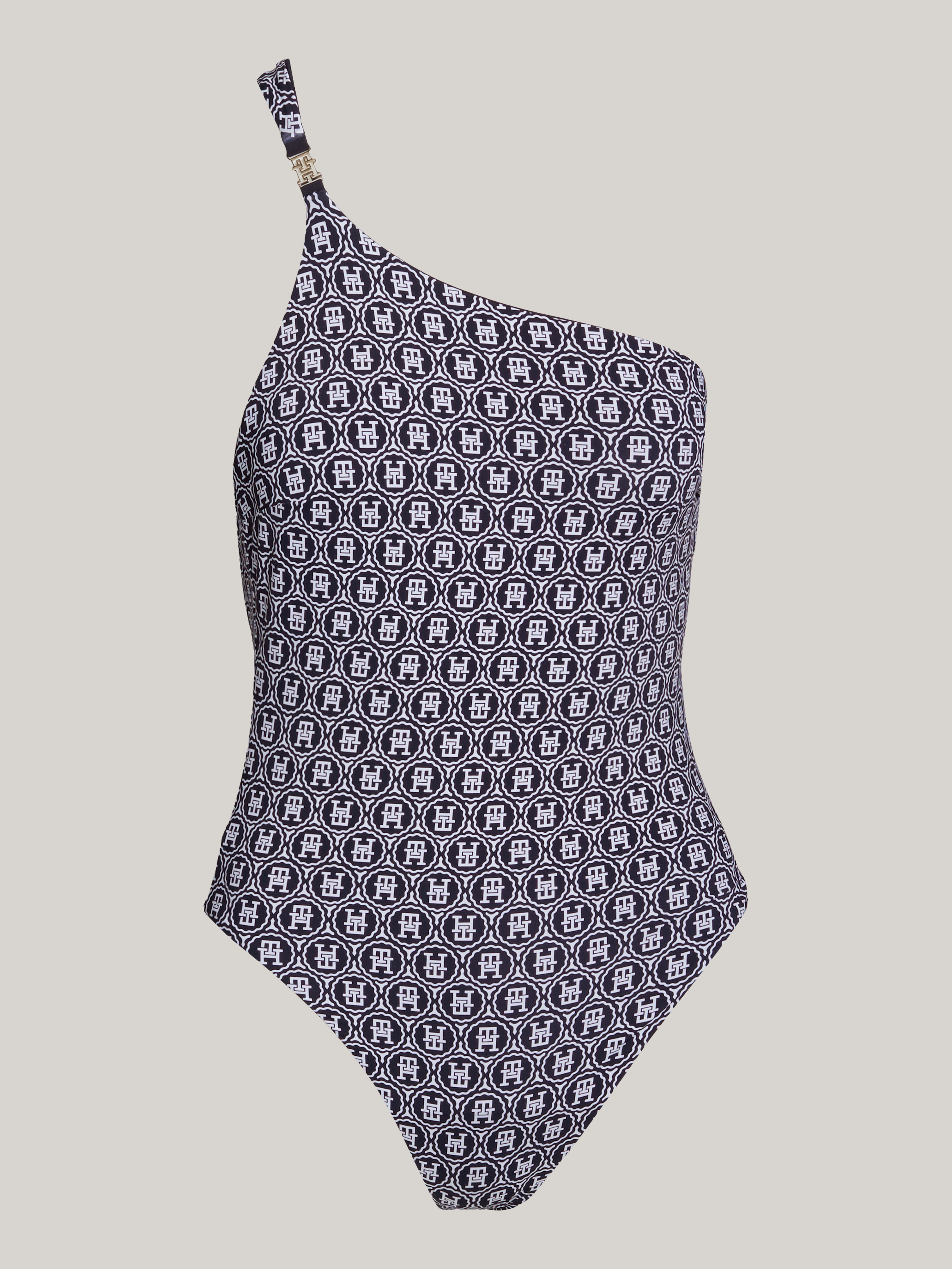 TH Monogram Reversible One-Shoulder One-Piece Swimsuit