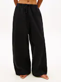 Wide Leg Cover-Up Trousers With Linen