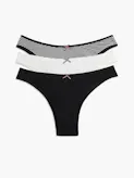 3-Pack Global Stripe Bow Brazilian Briefs