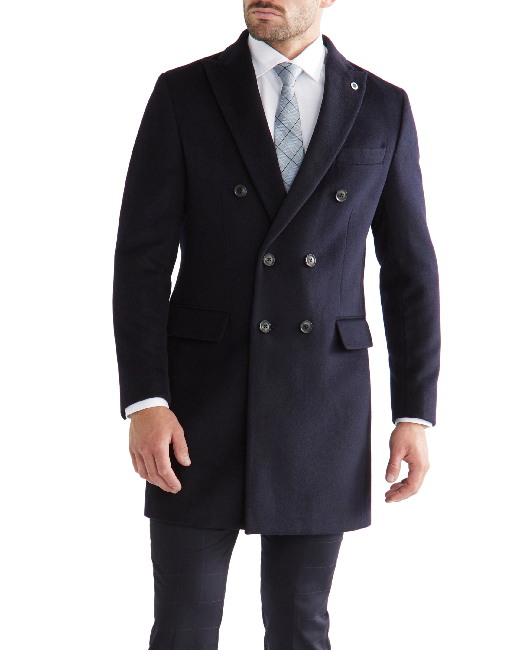 Double breasted outlet navy overcoat