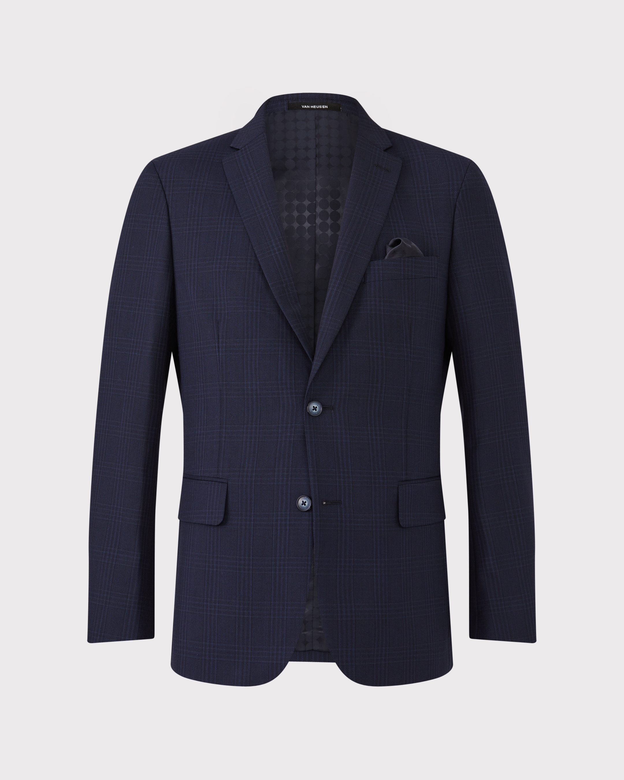 Wool Blend Check Suit Jacket