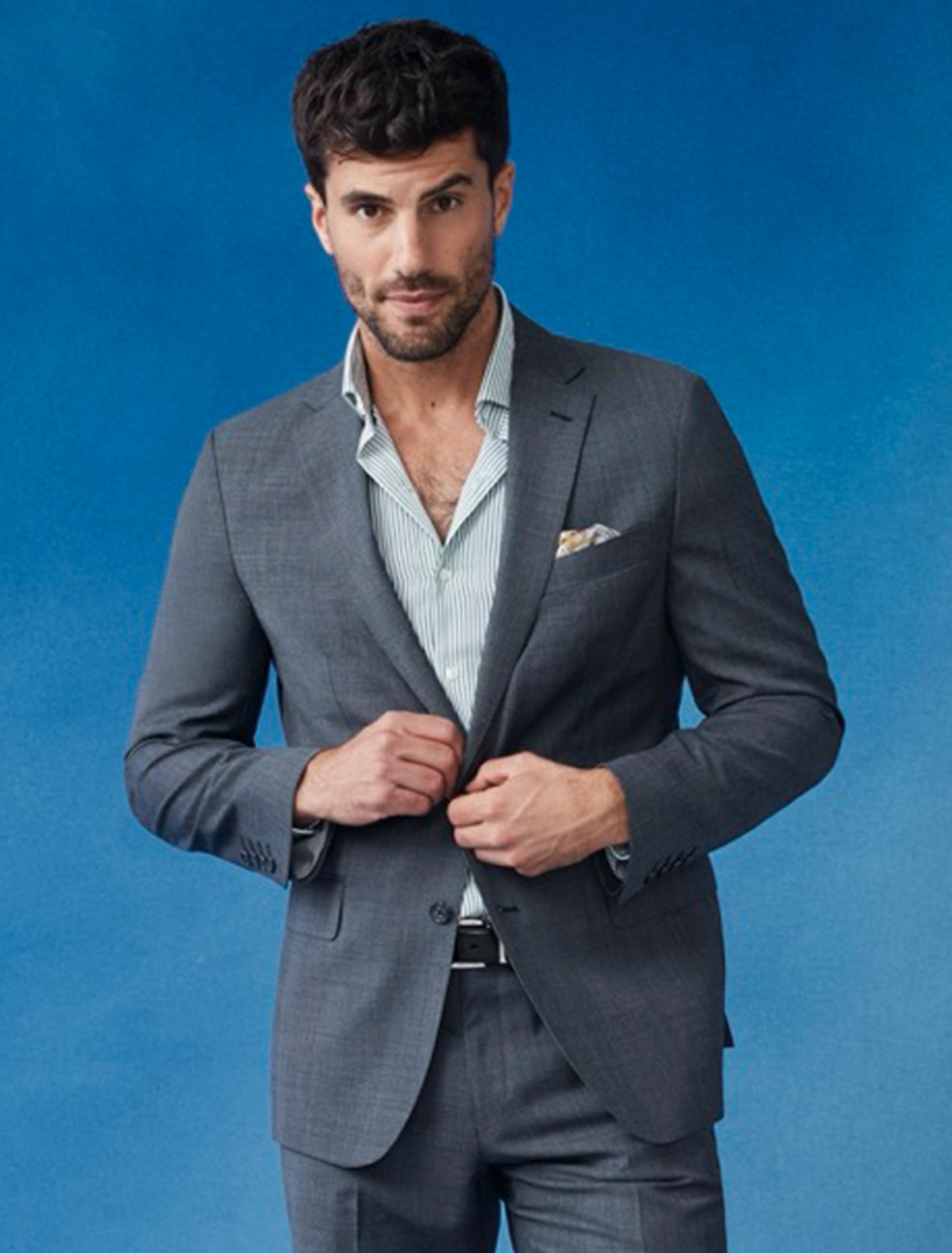 Wool Blend Glen Check Suit Jacket