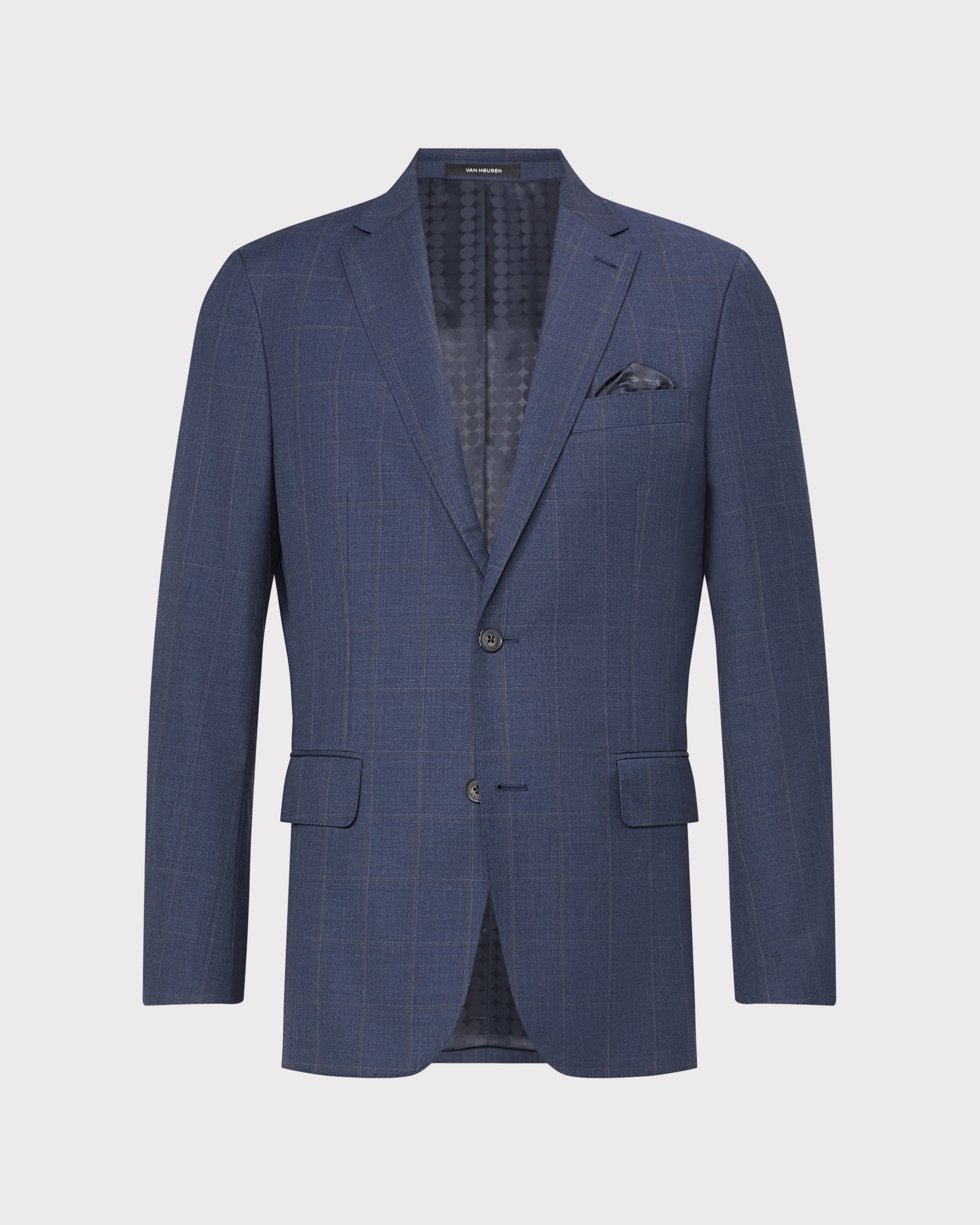 Wool Blend Windowpane Suit Jacket