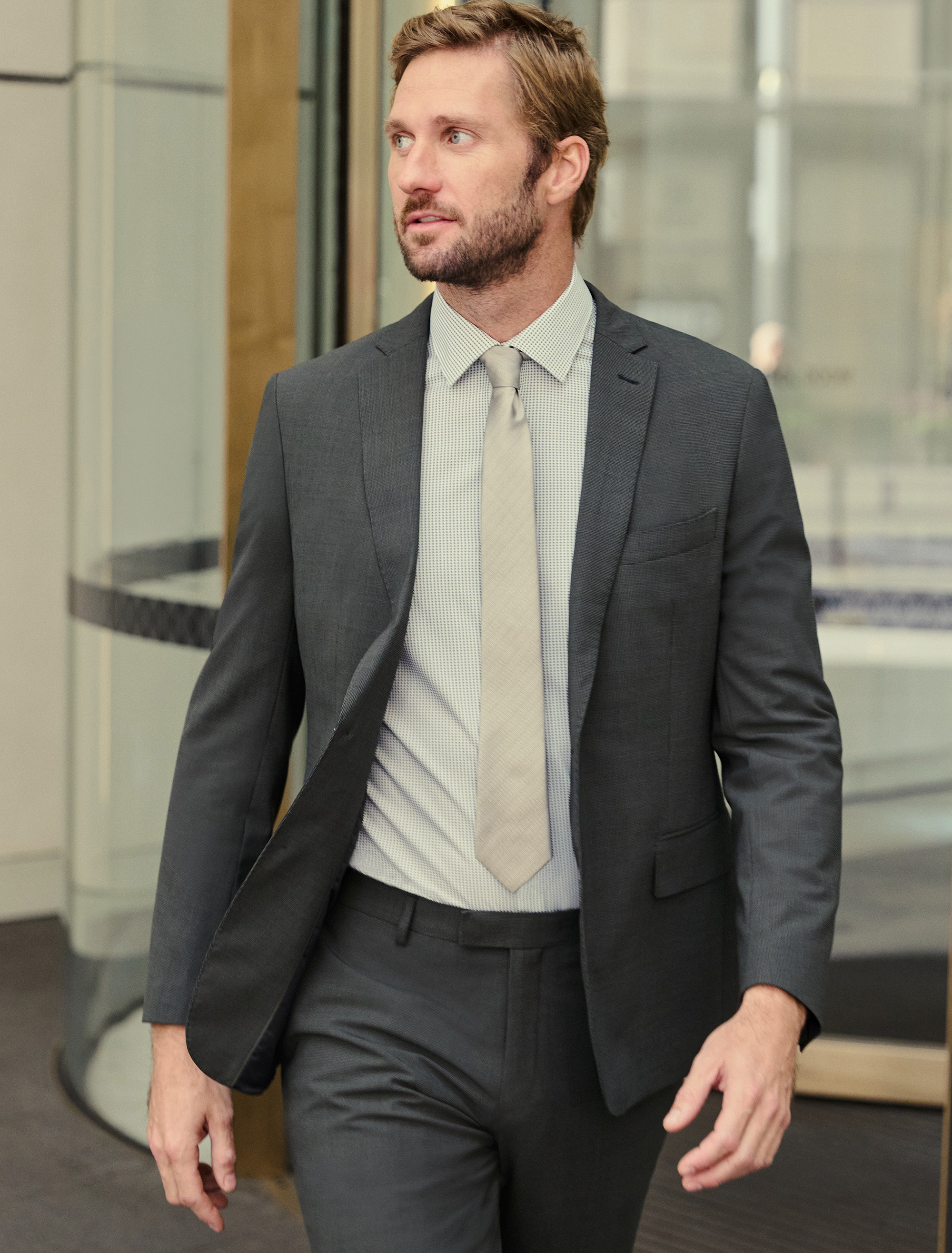 Wool Blend Puppytooth Suit Jacket