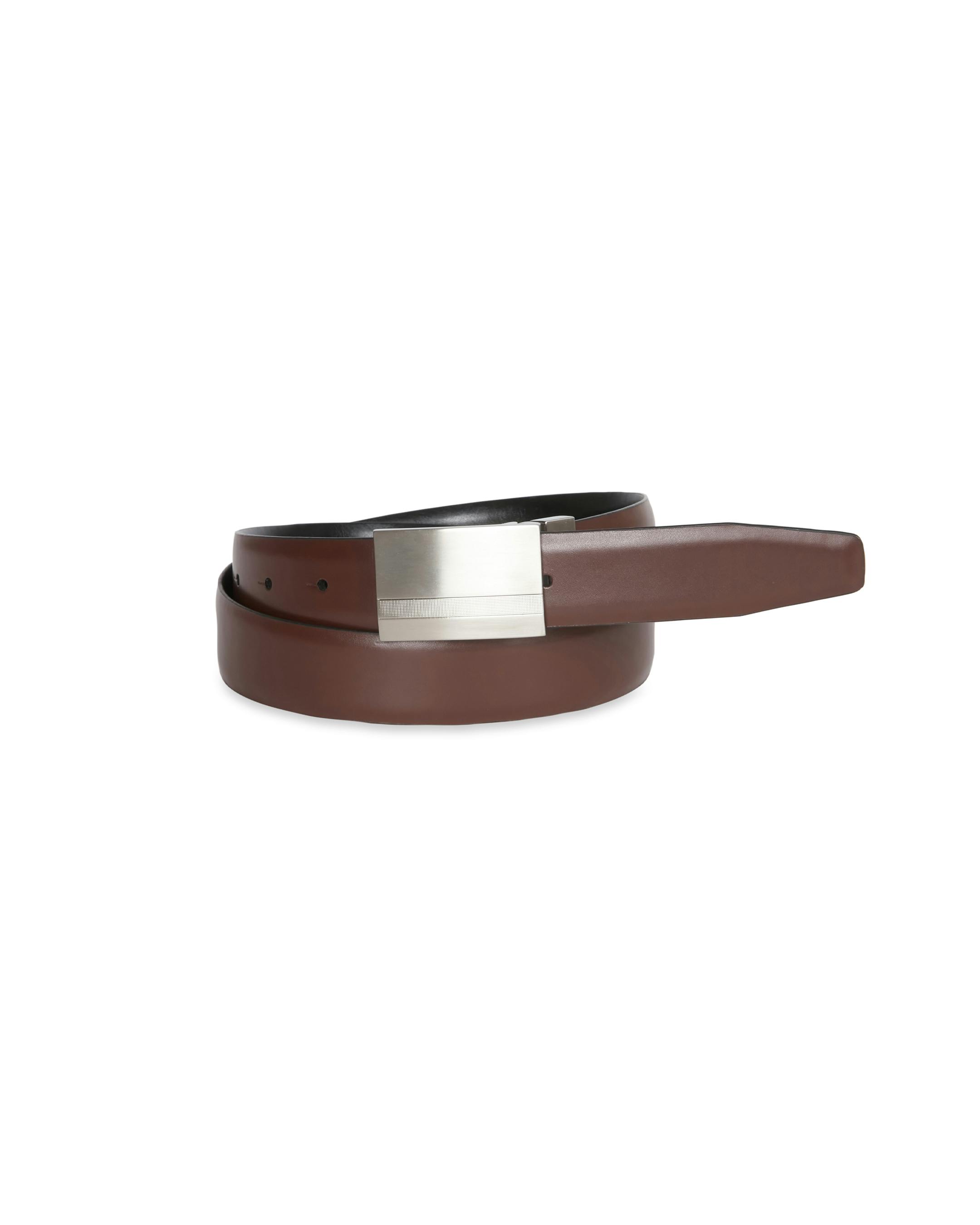 Plate Buckle Reversible Belt