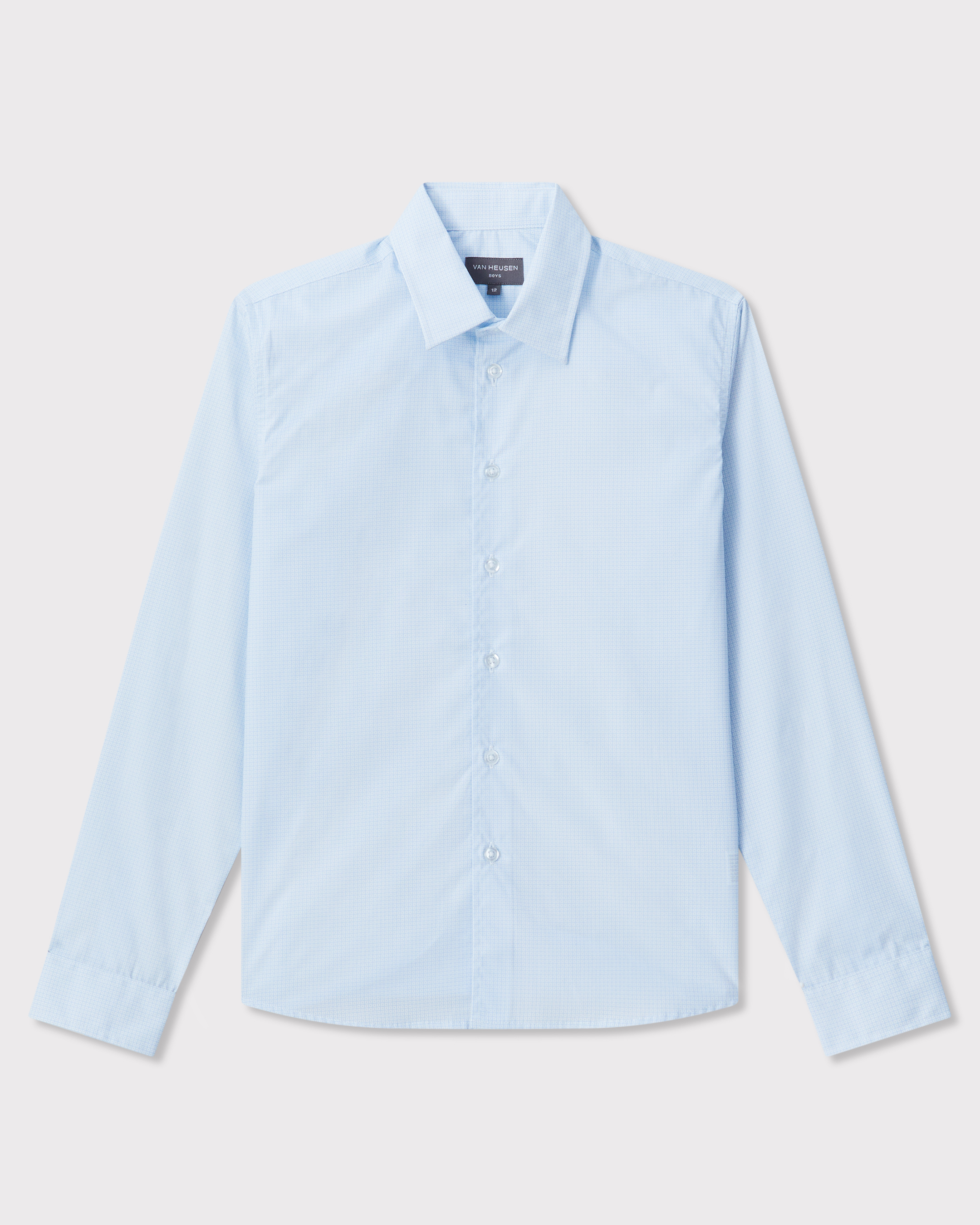 Boys Square Print Dress Shirt