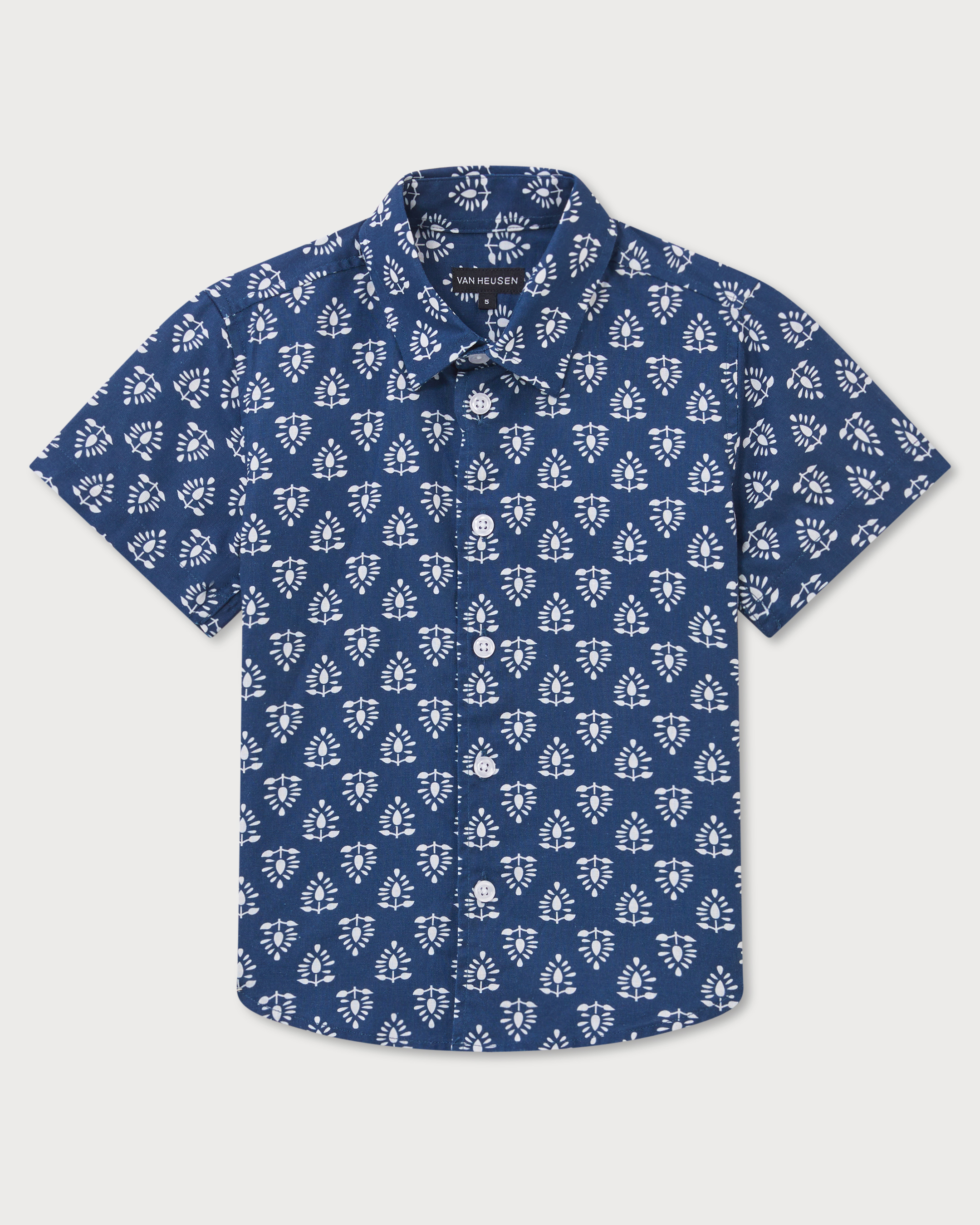 Boys Linen Blend Floral Shirt