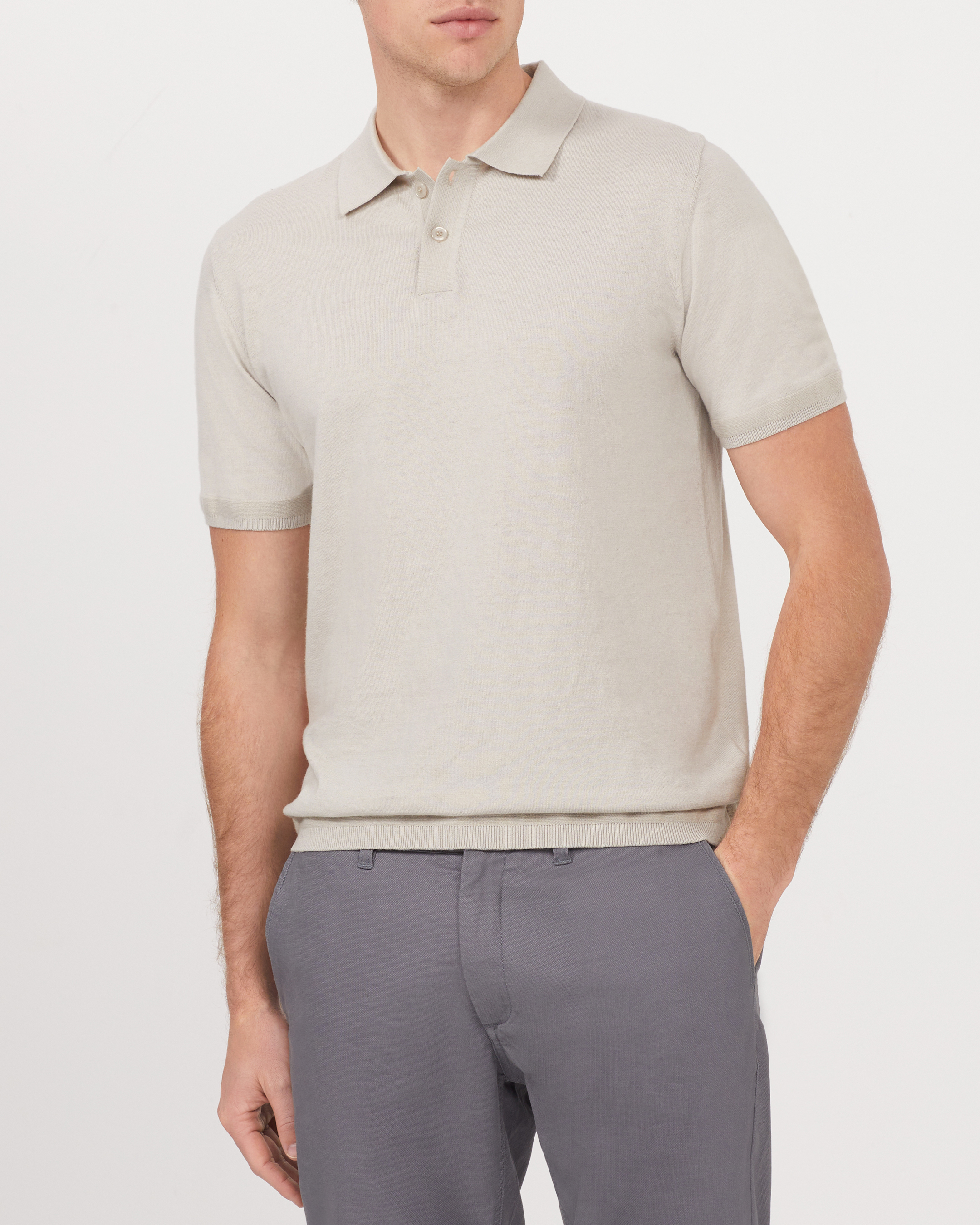 Cotton Silk Knitted Polo