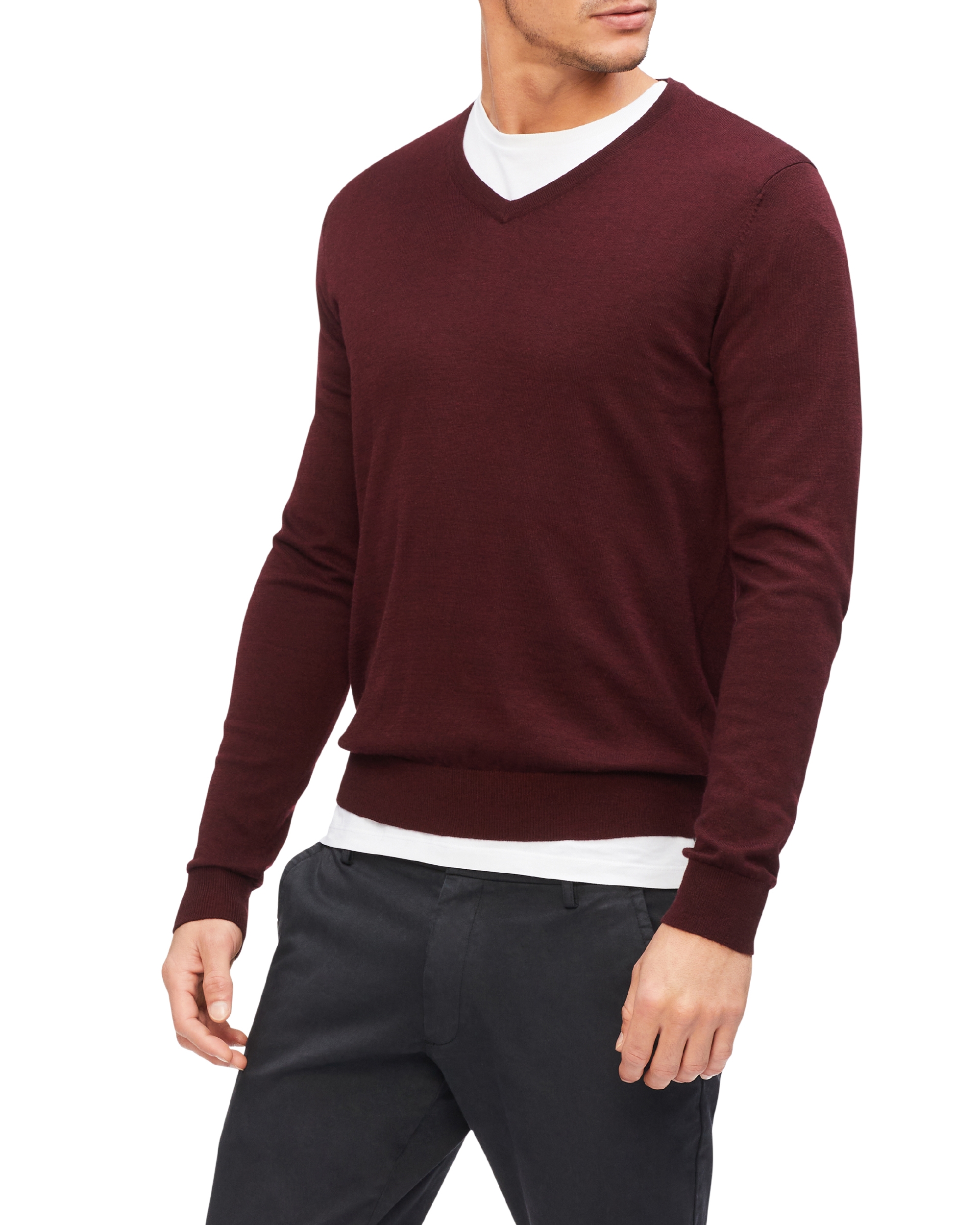 V Neck Knit Sweater| Knitwear | Van Heusen