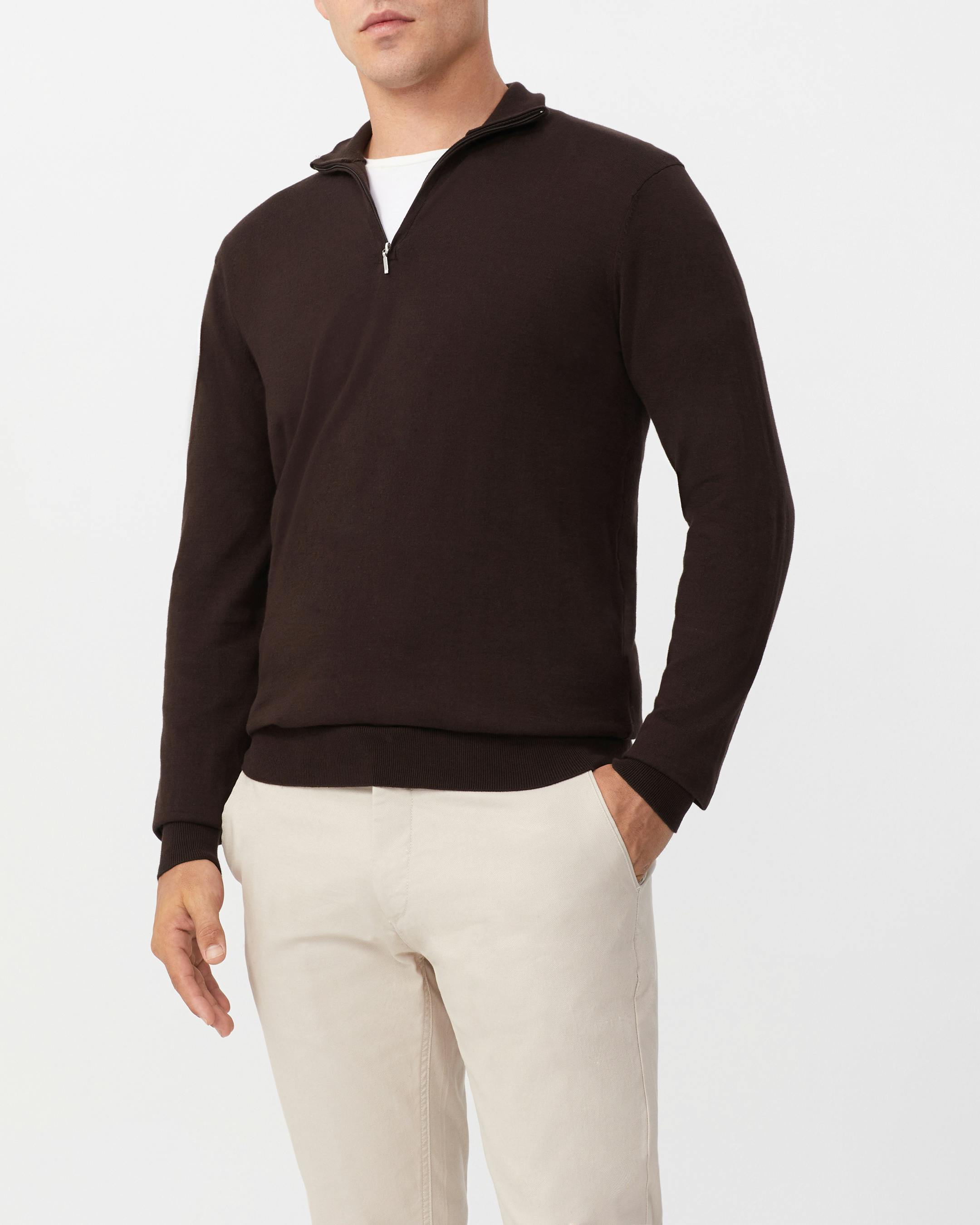 Cotton Quarter Zip Knit Sweater I Knitwear I Van Heusen