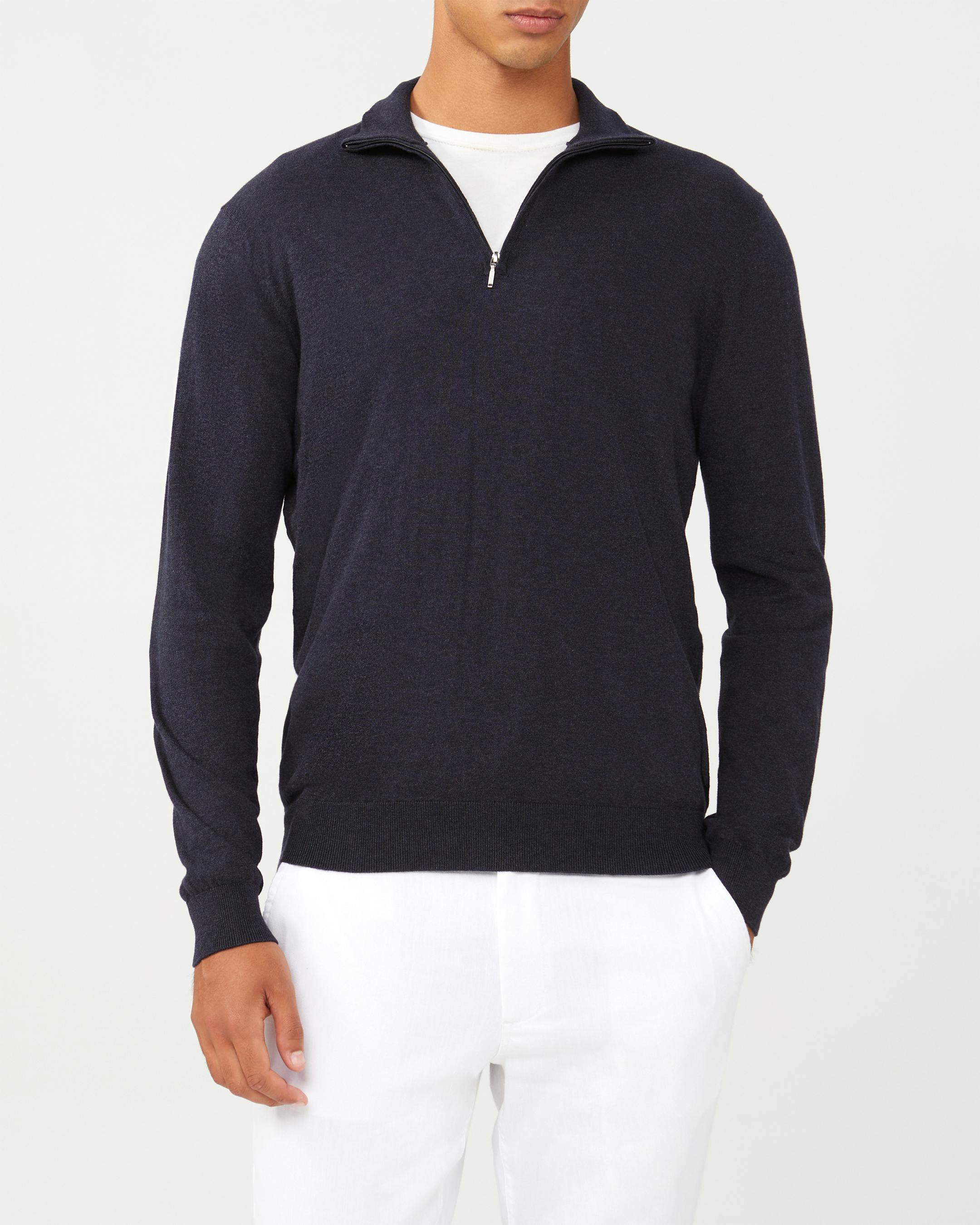 Cotton Quarter Zip Knit Sweater I Knitwear I Van Heusen
