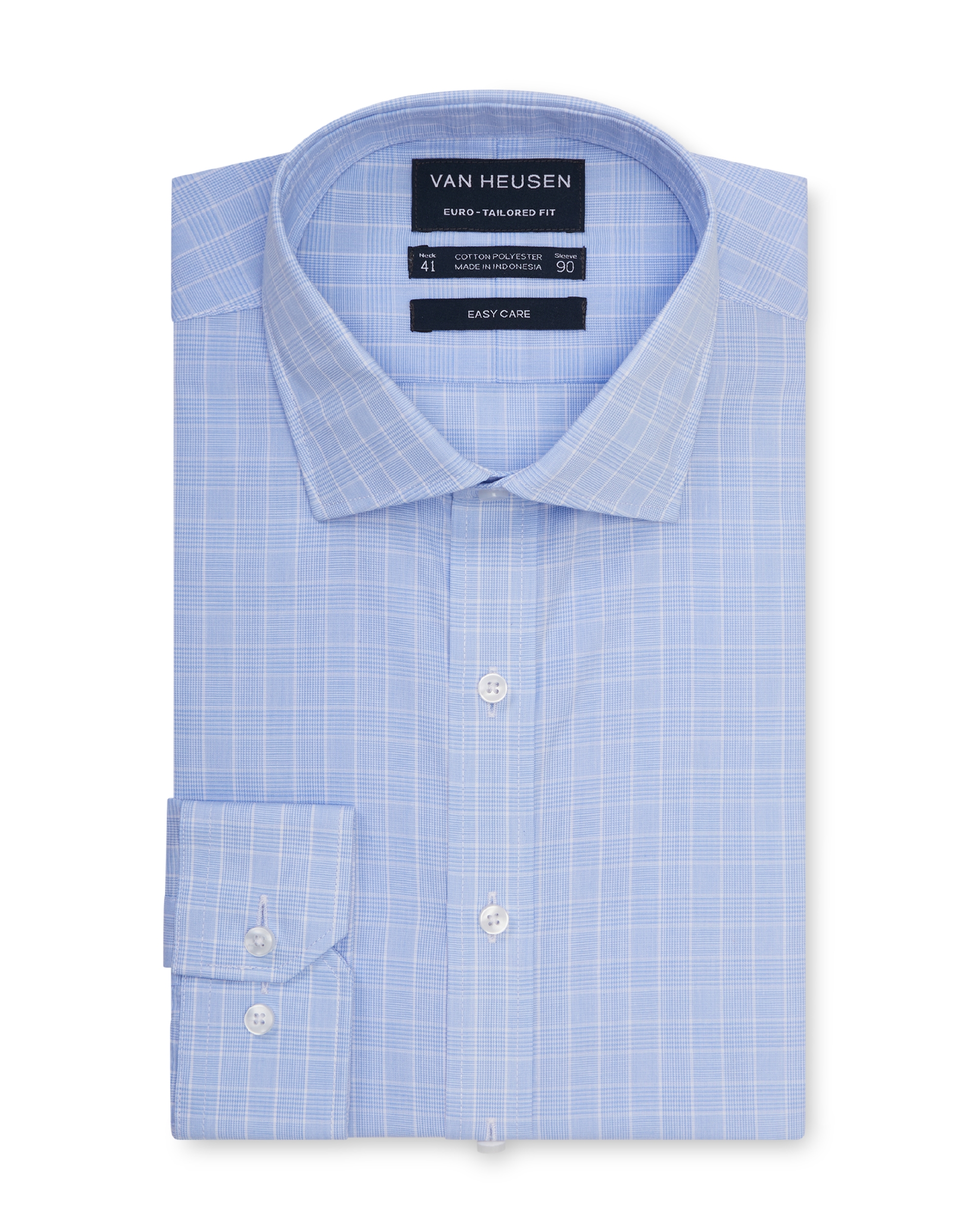 Euro Tailored Shirt Blue Small Check 