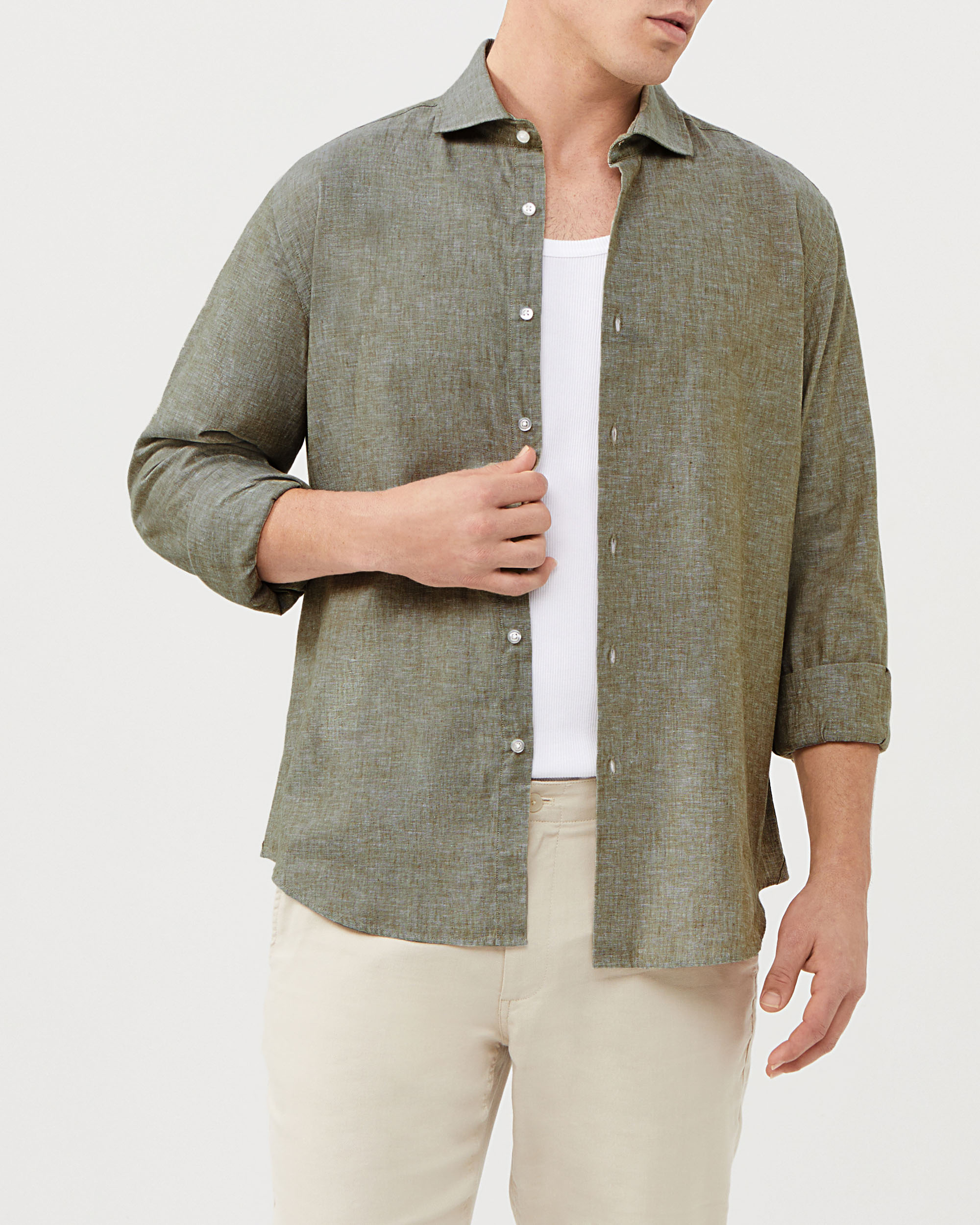 Linen Blend Shirt I Men's Casualwear I Van Heusen