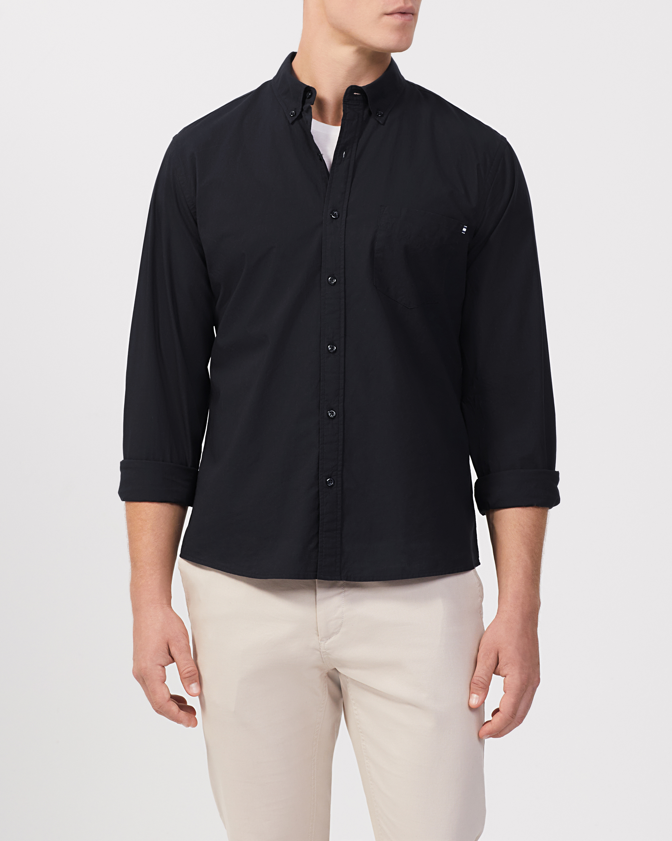 Washed Sateen Twill Casual Shirt