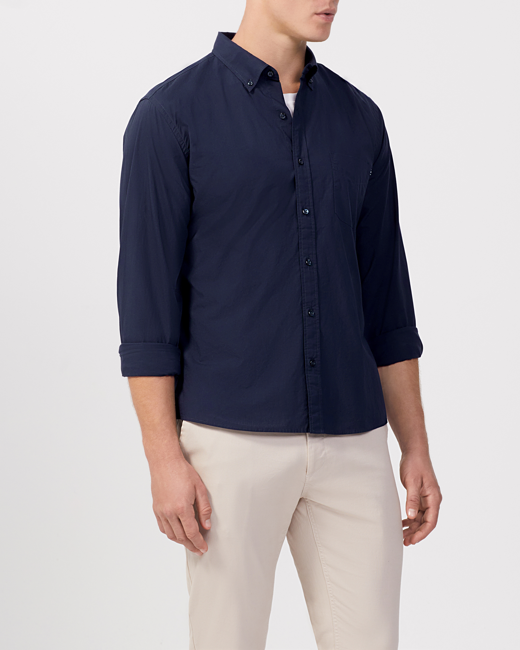Washed Sateen Twill Casual Shirt