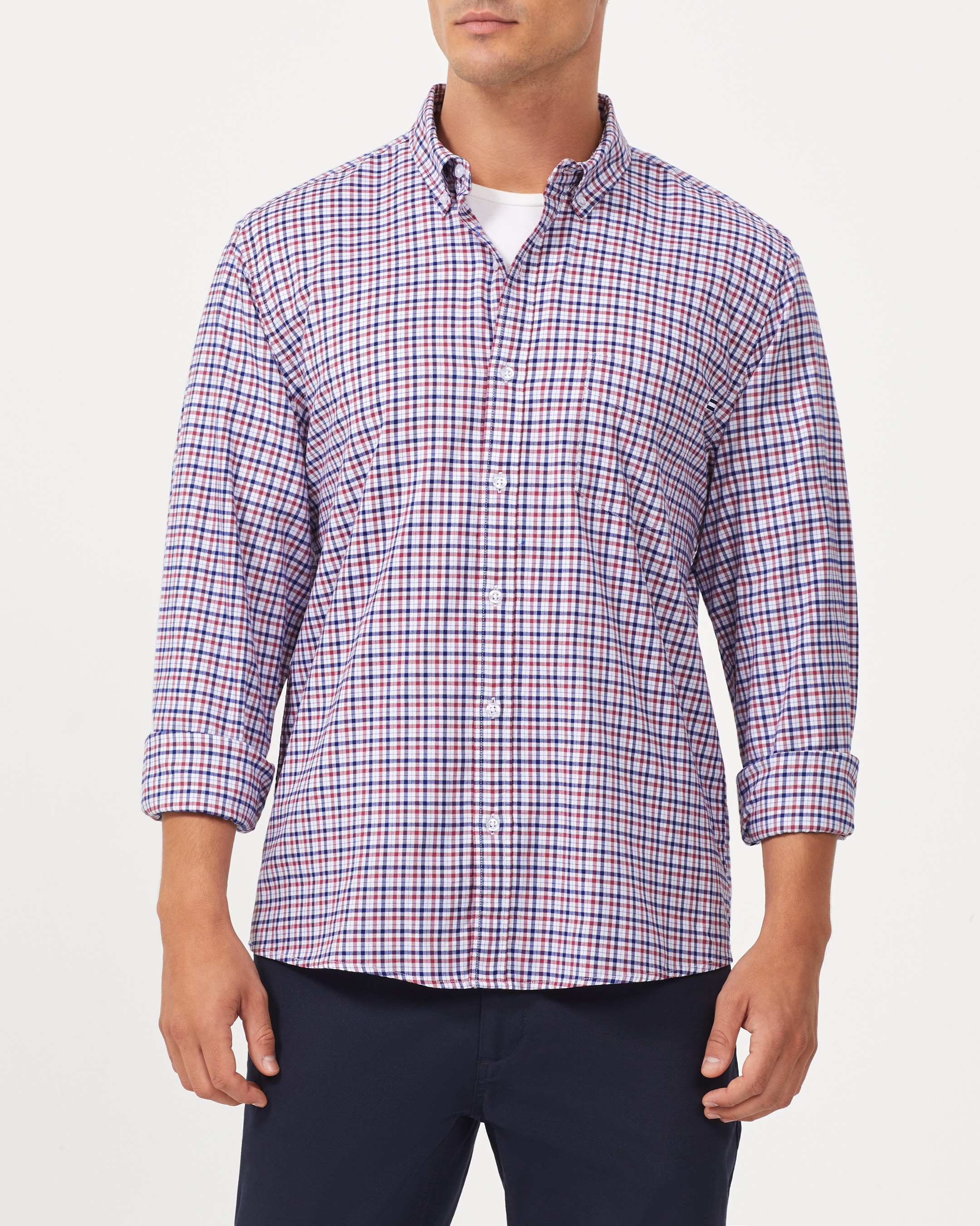 Stretch Gingham Oxford Casual Shirt