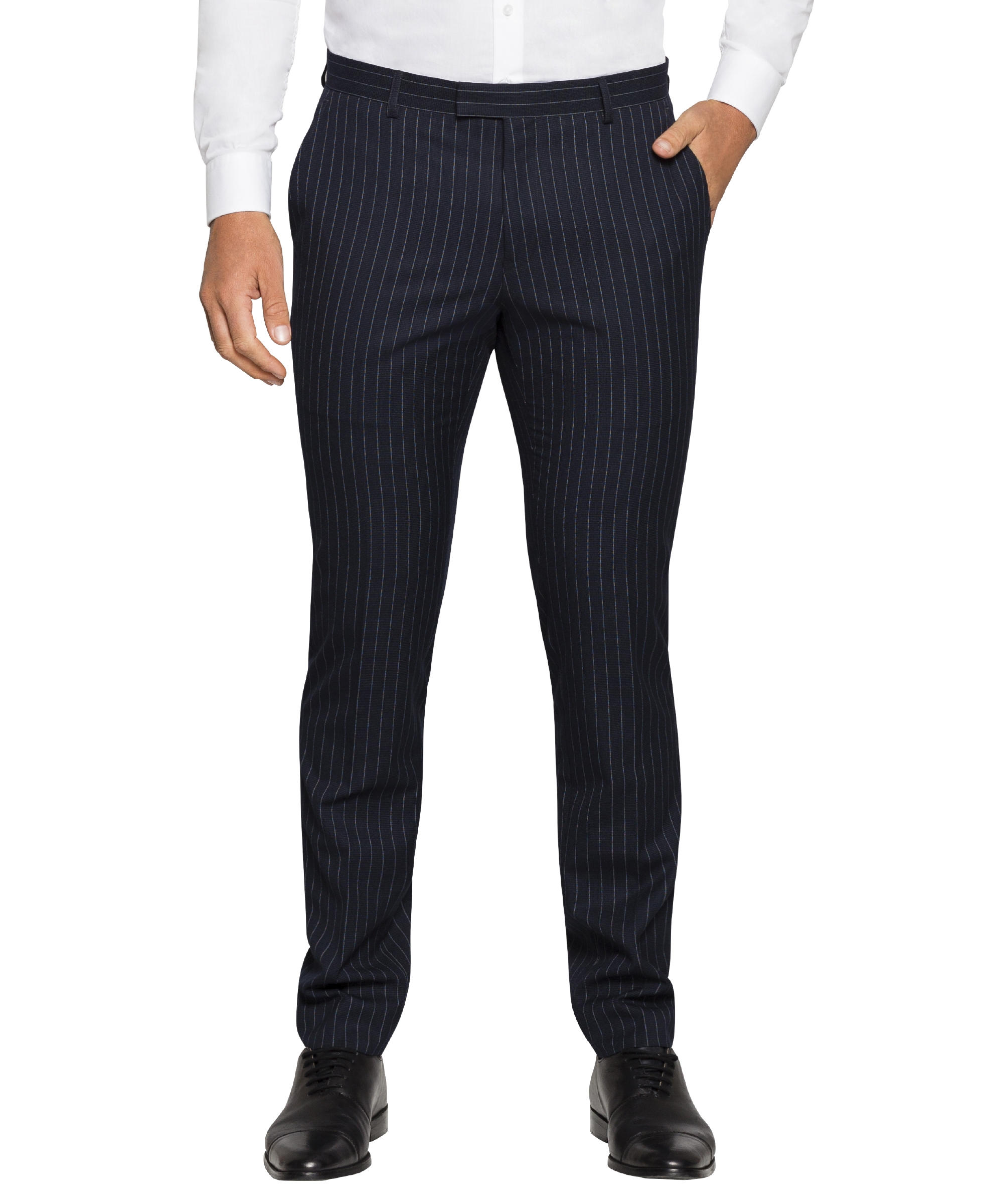 Super Slim Suit Pant Navy Stripe| Suits 