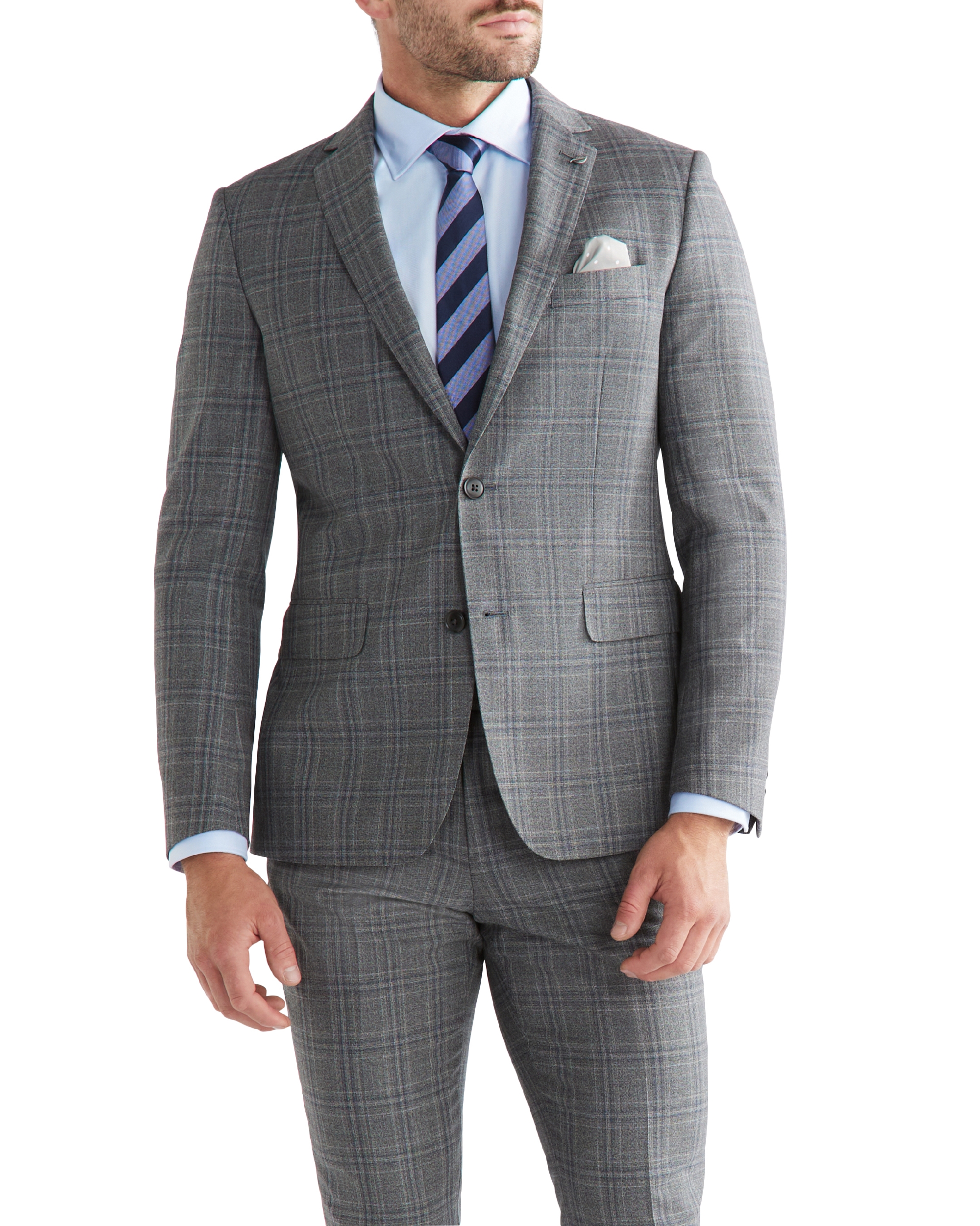 Van heusen light grey on sale suit