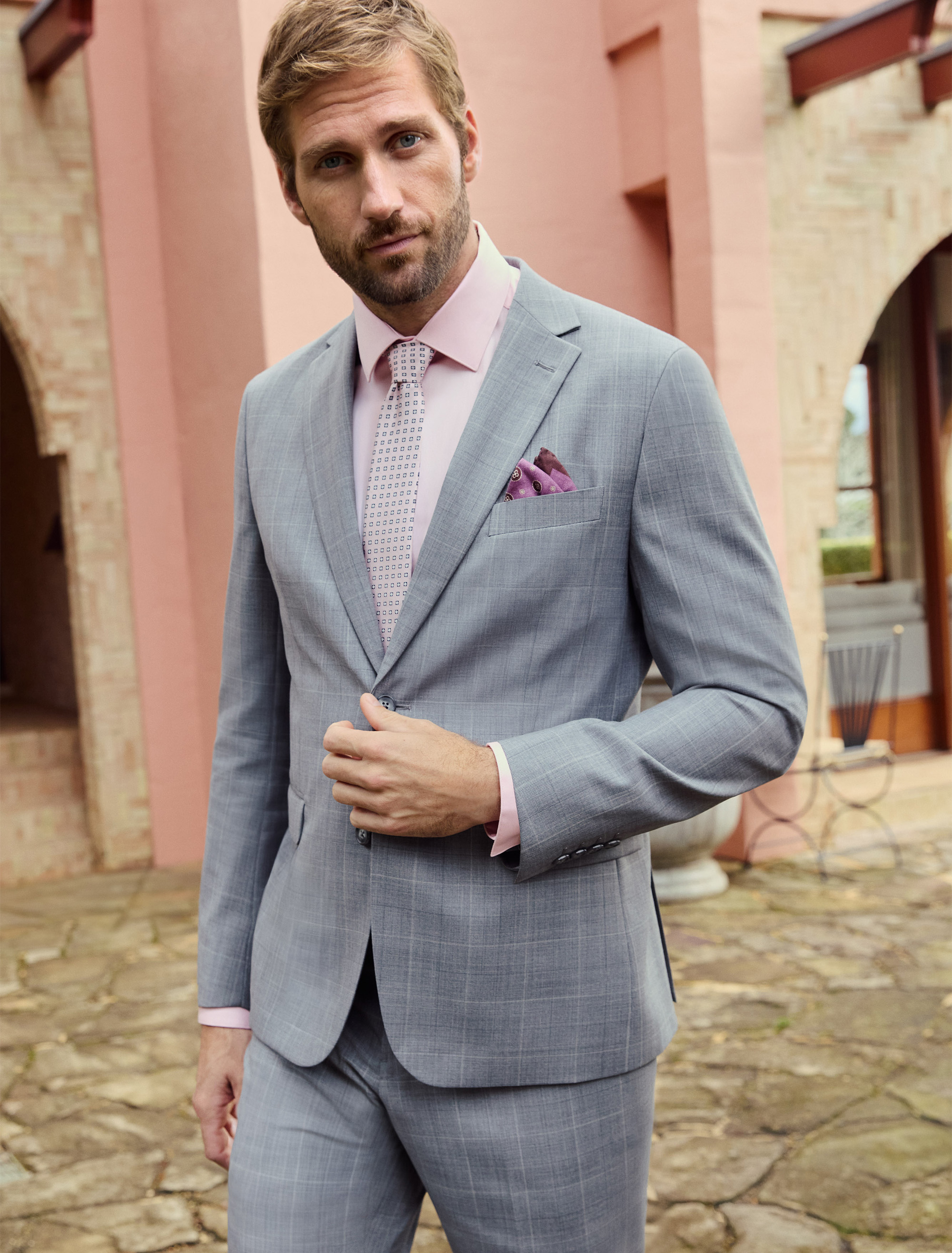 Wool Check Suit Jacket
