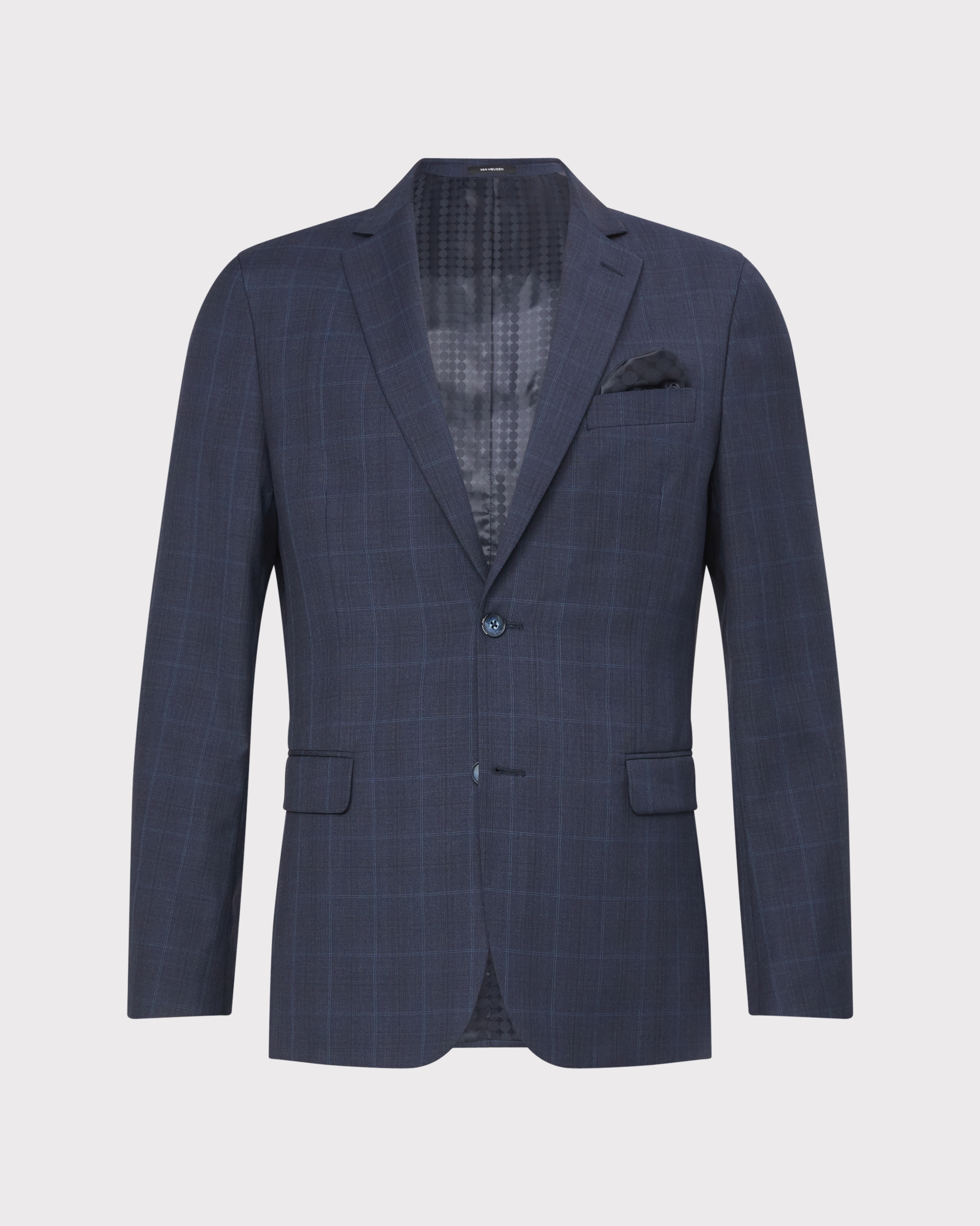 Wool Blend Check Suit Jacket