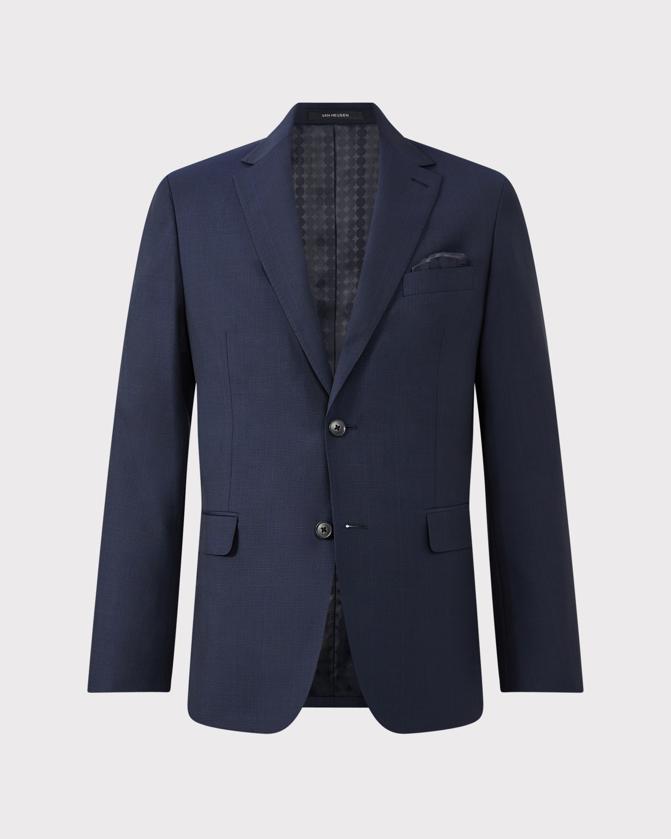 Wool Blend Check Suit Jacket