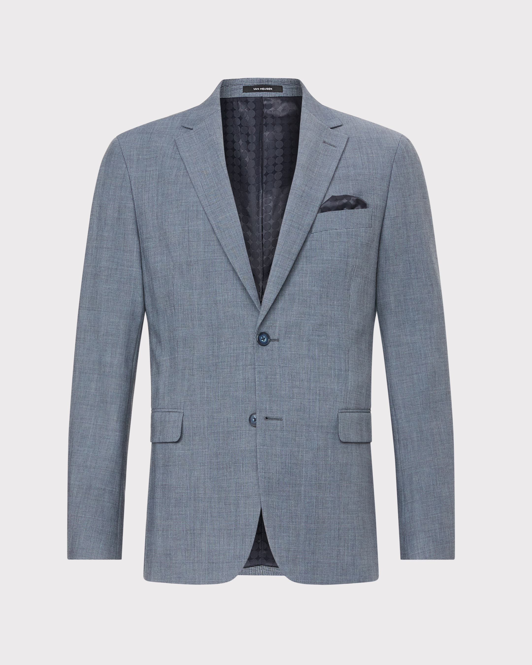 Wool Blend Check Suit Jacket