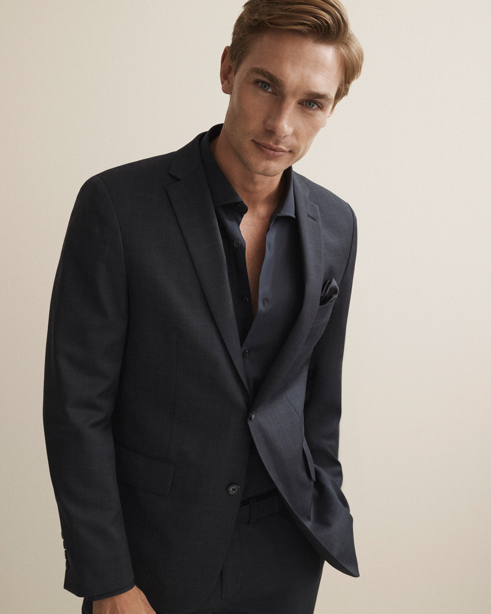 Glen Check Denim Suit Jacket I Suits I Van Heusen