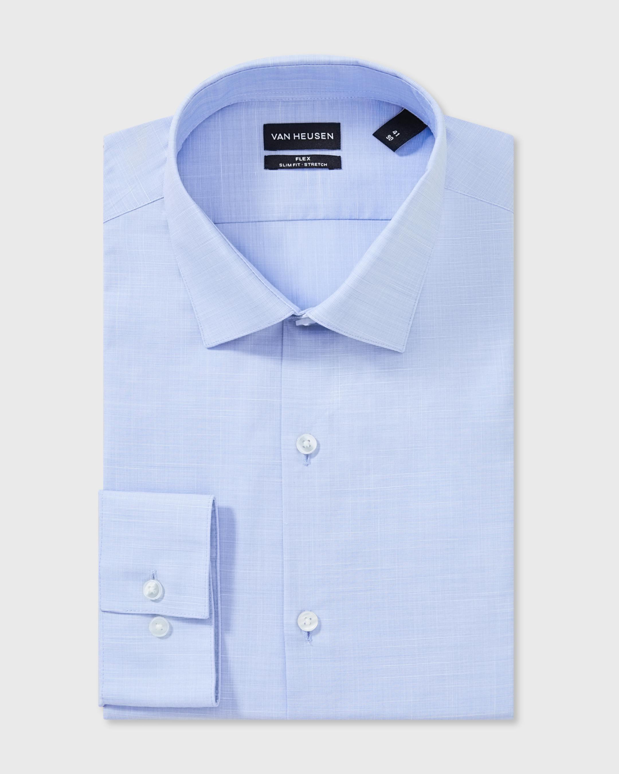 Flex Slim Fit Van Heusen Flex Shirt Natural Stretch Plain Slub