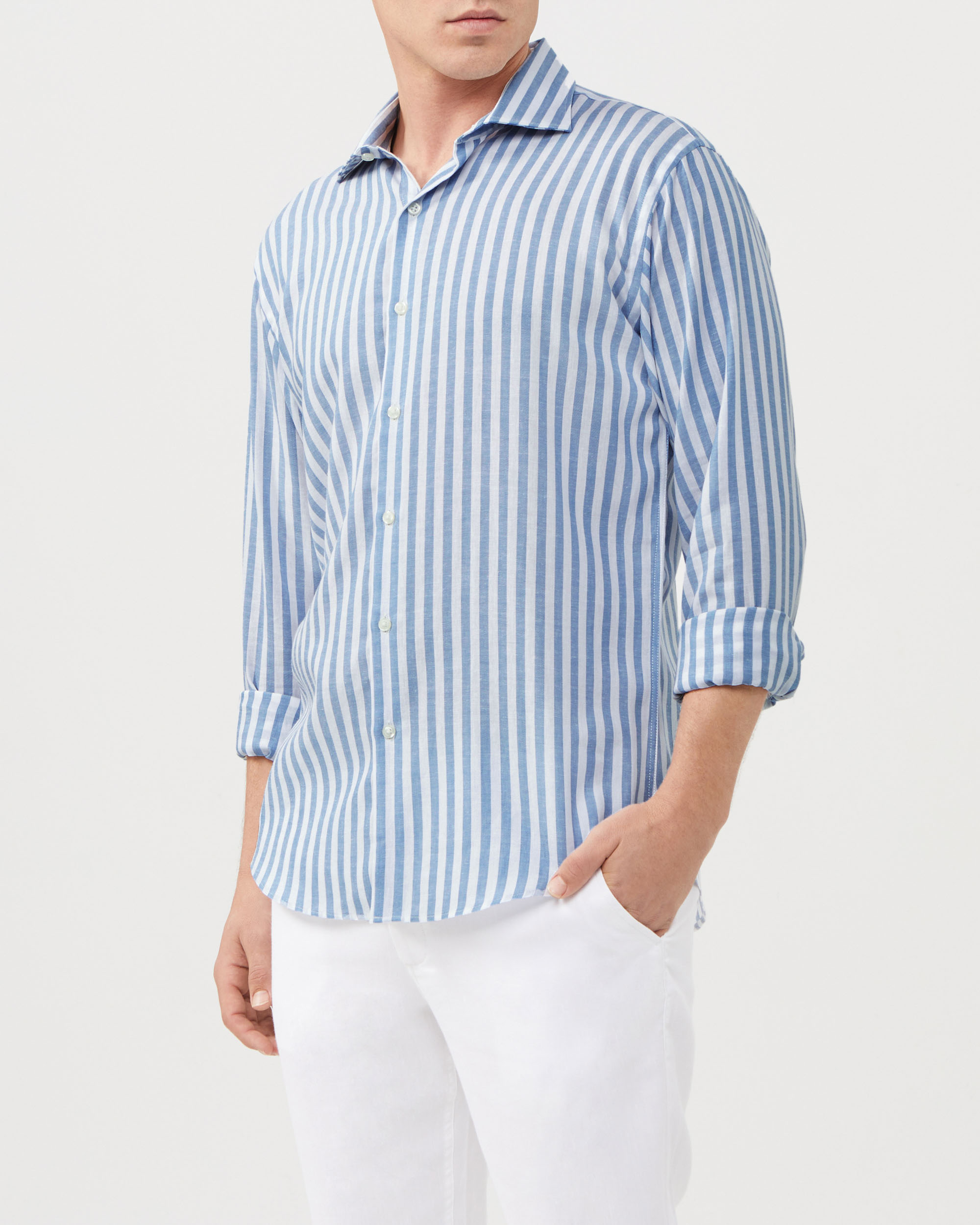 【U LAN】Menie Stripe Linen Shirt U LAN】Menie Stripe Linen Shirt