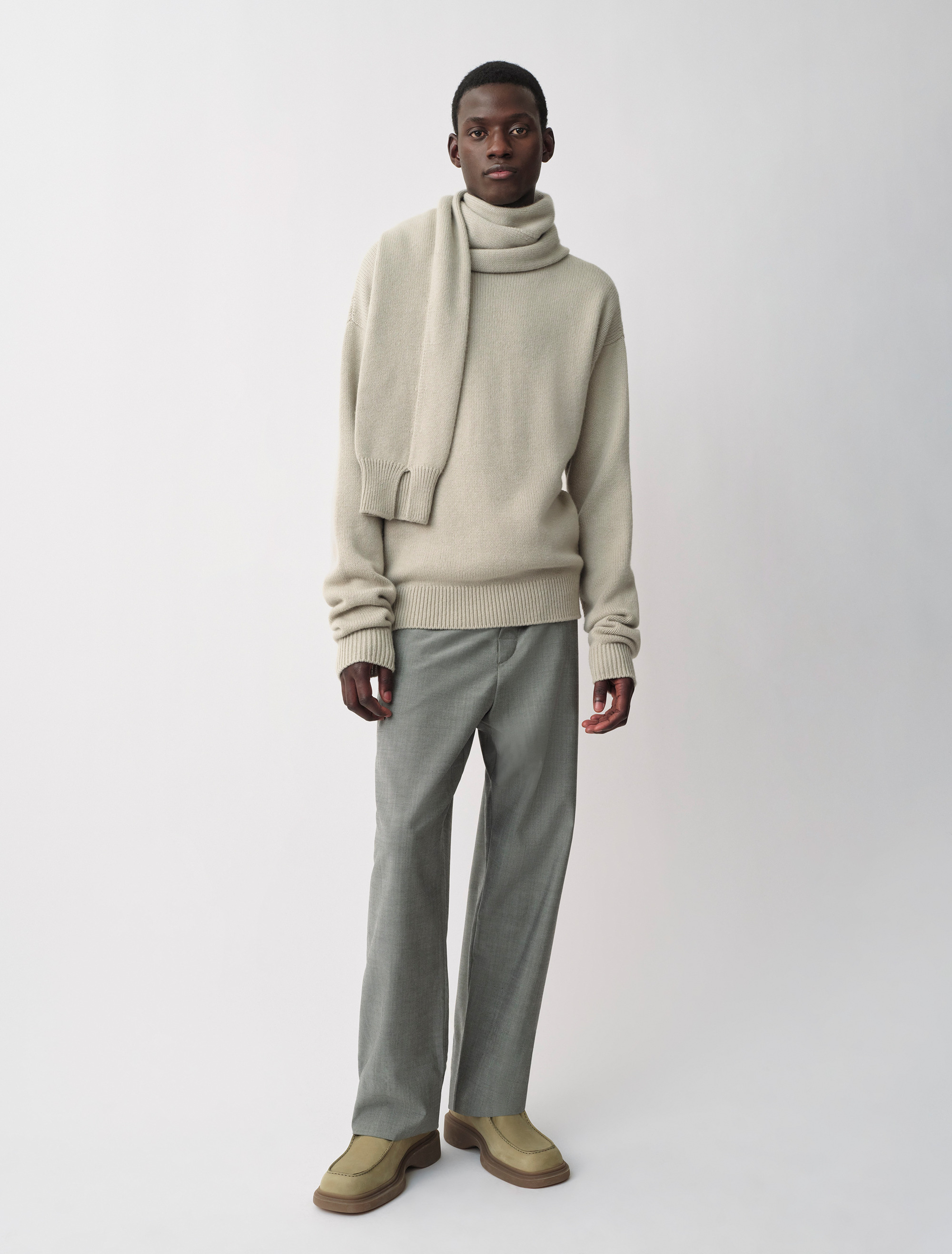 Rex Cashmere Sleeve Scarf Sweater