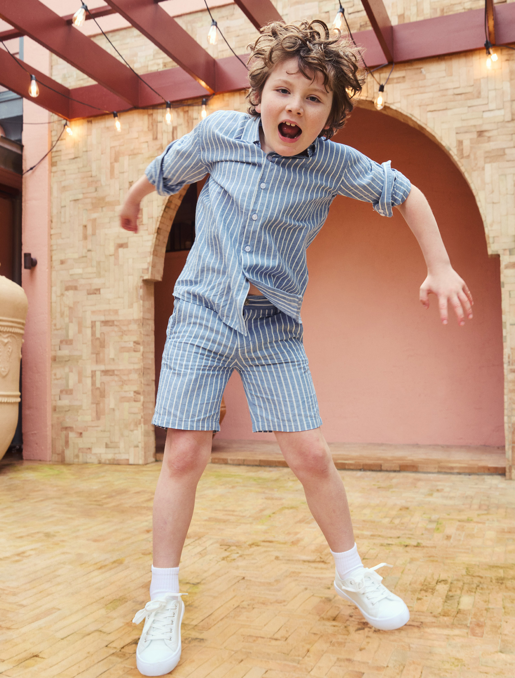 Boys Linen Blend Slub Shirt