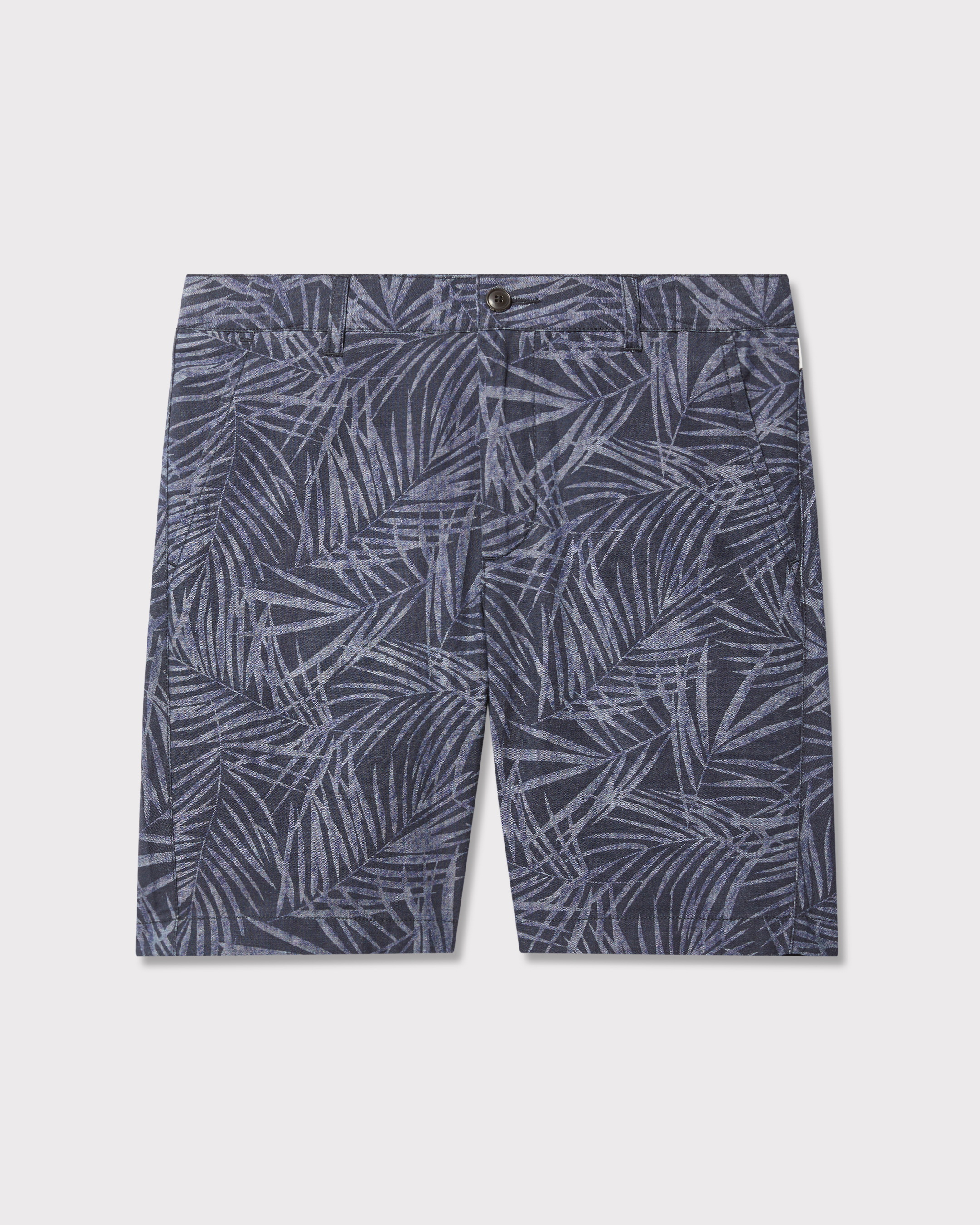 Boys Palm Print Linen Shorts