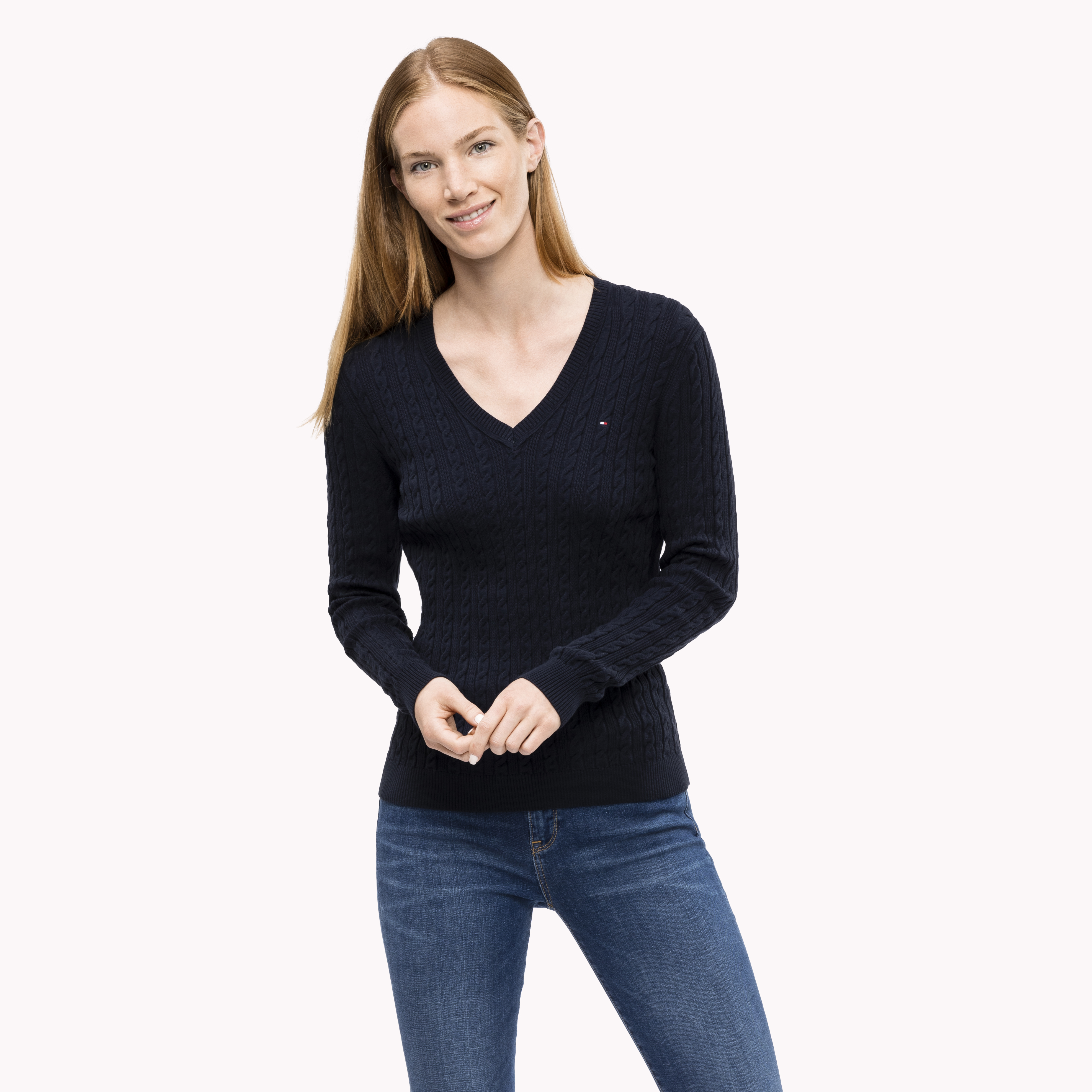 Navy tommy hilfiger jumper womens best sale