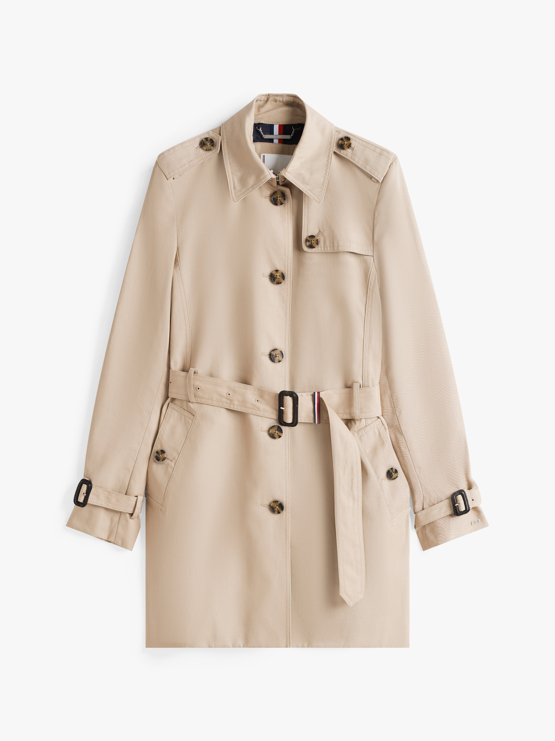 EARTH ももんがロンパース Warm beige(Khaki) Women's Mid-Length Trench Coat | Women's Coats & Jackets