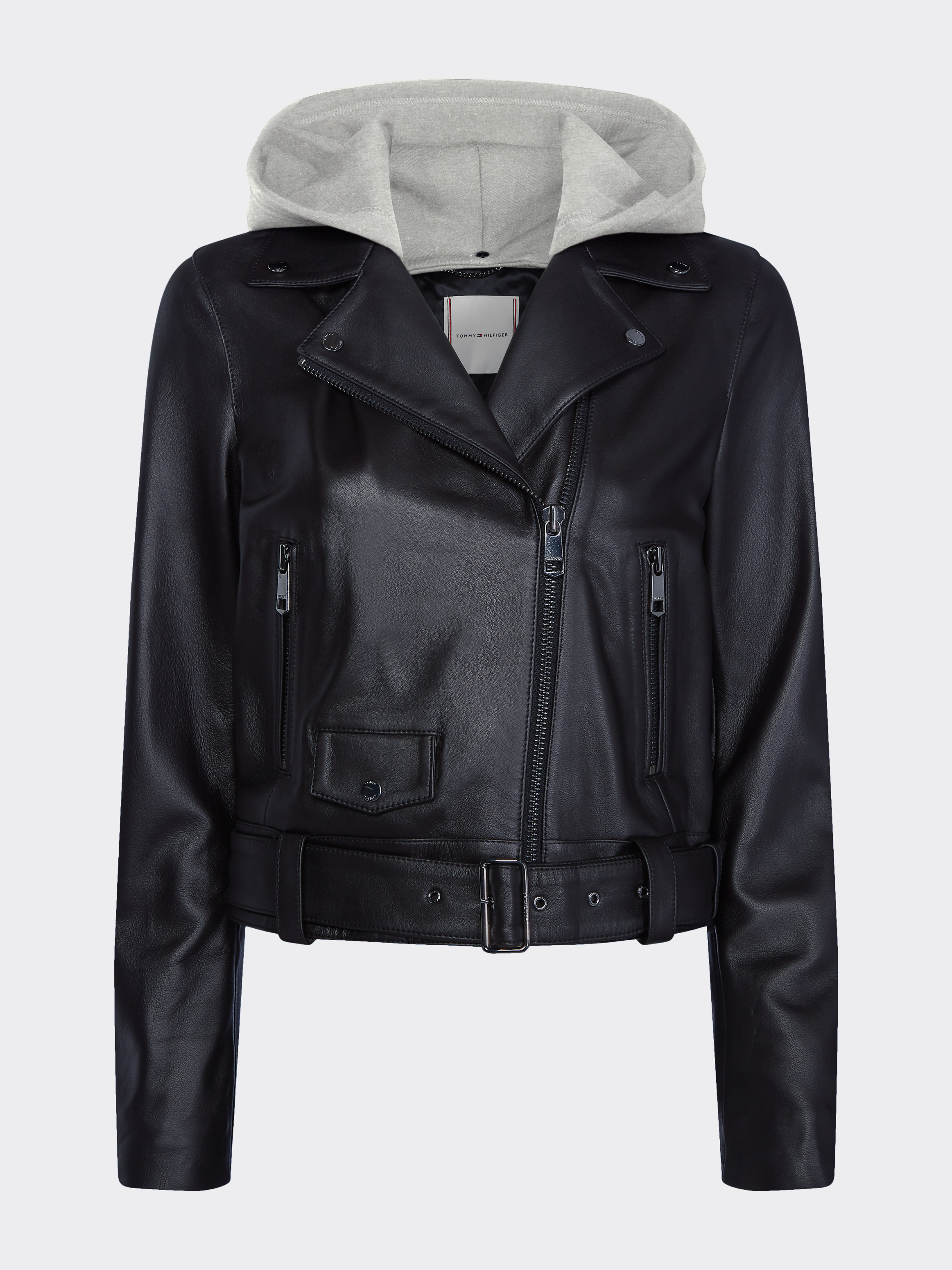 Tommy hilfiger leather biker jacket sales