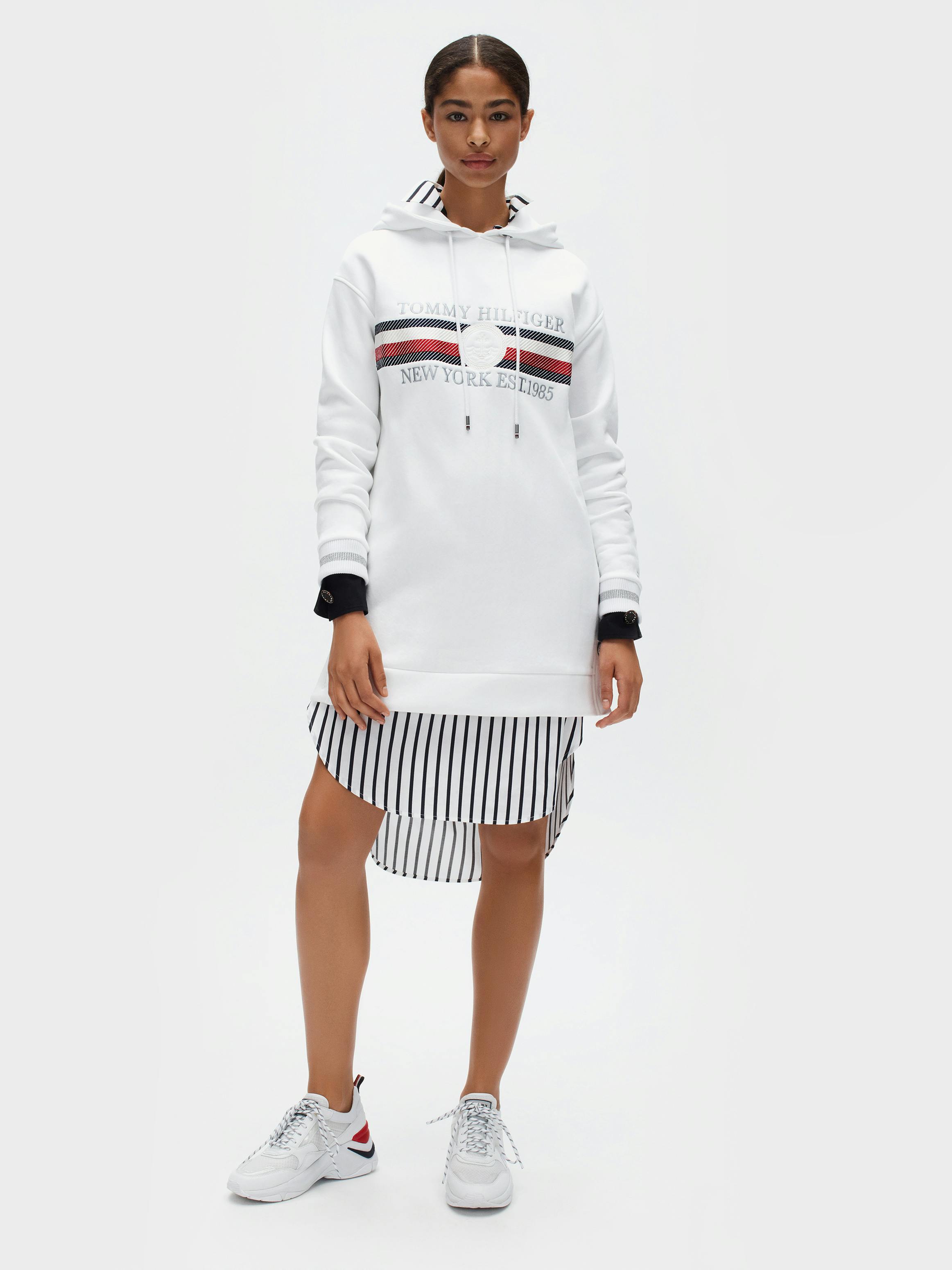 Tommy hilfiger logo hoodie sweatshirt dress Clearance