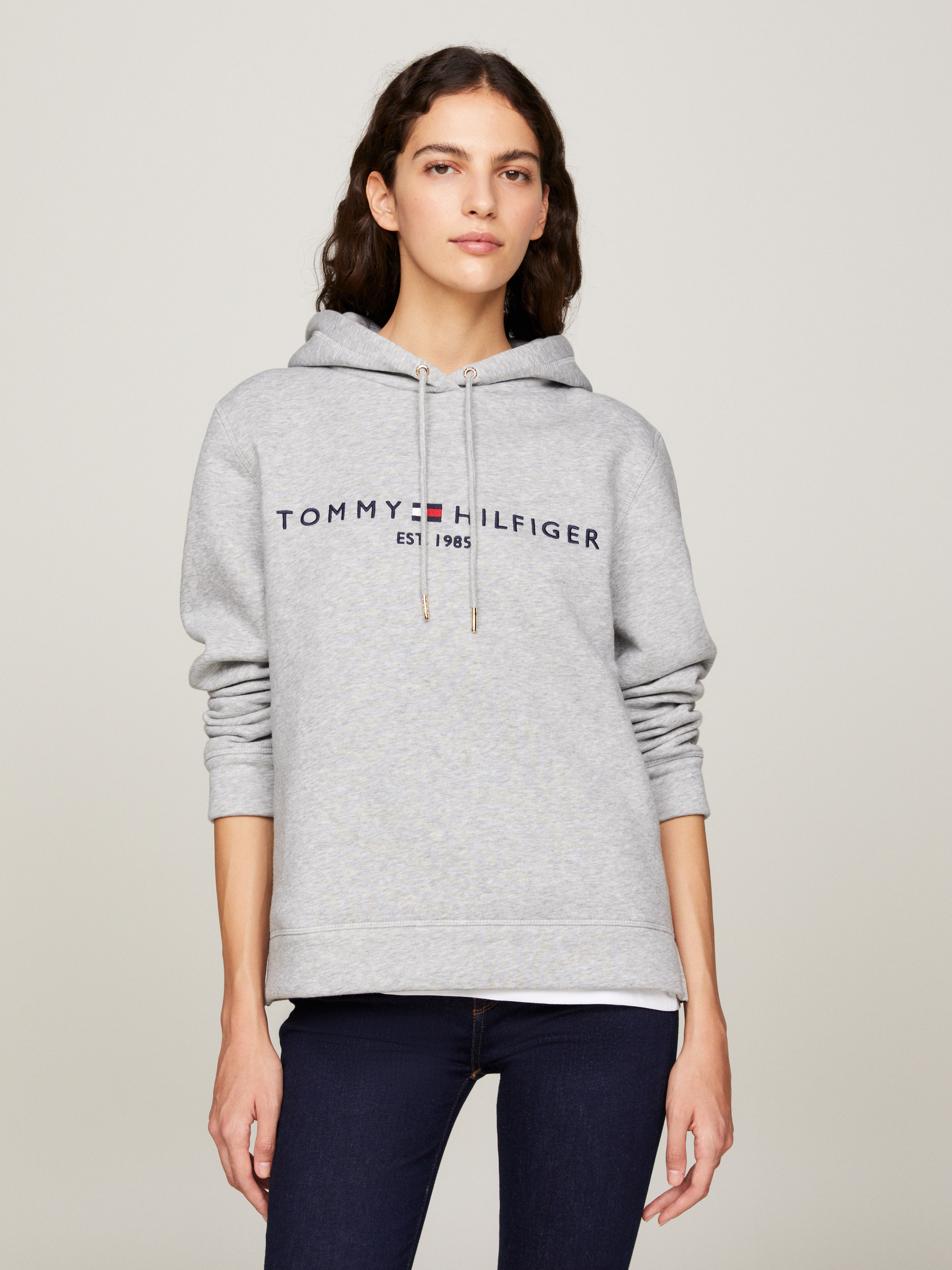 Grey hilfiger hoodie best sale