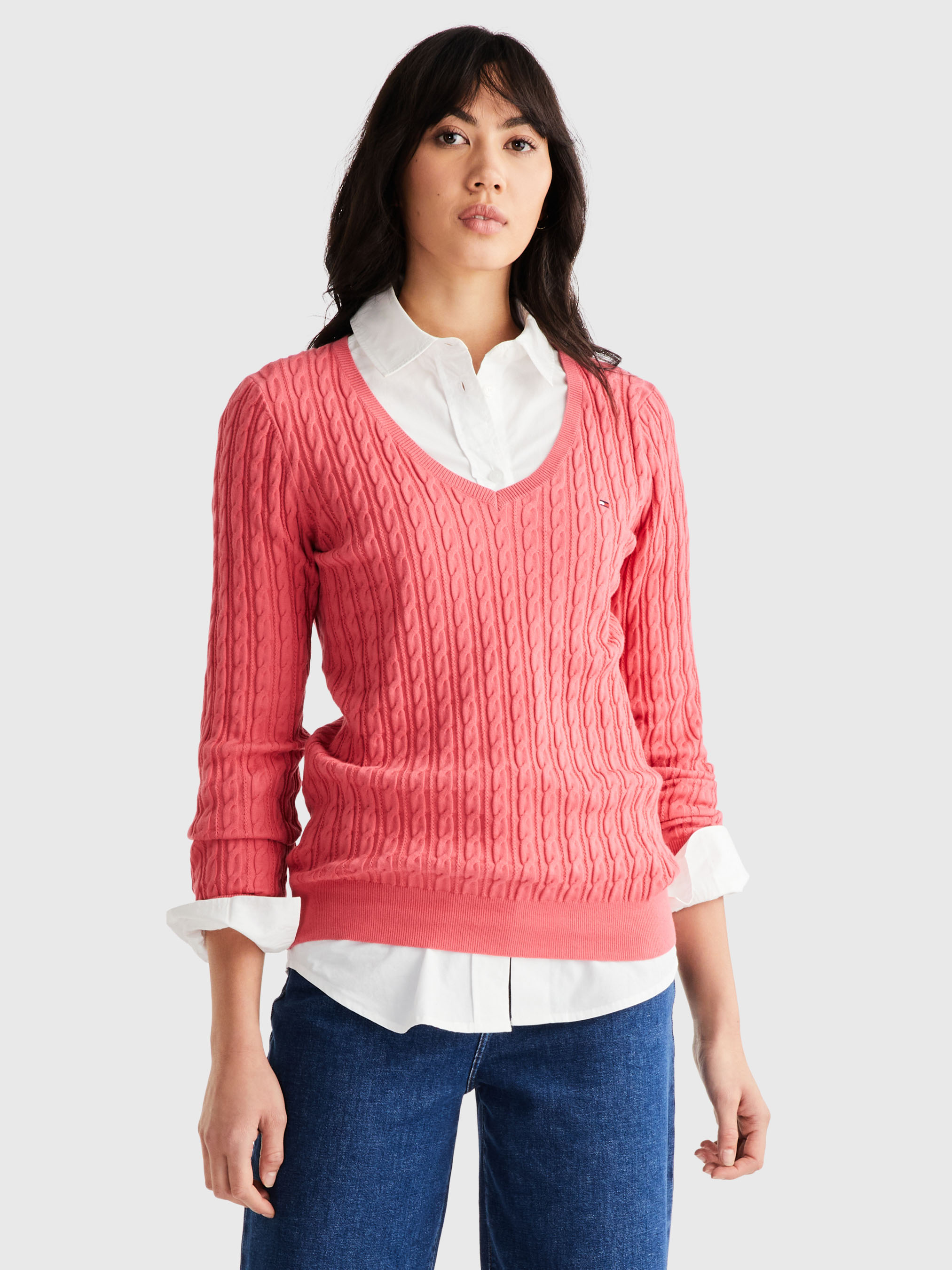 Tommy hilfiger classic hot sale cable knit sweater