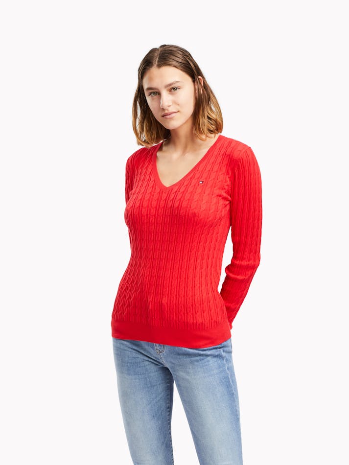 Tommy hilfiger red v neck Clearance