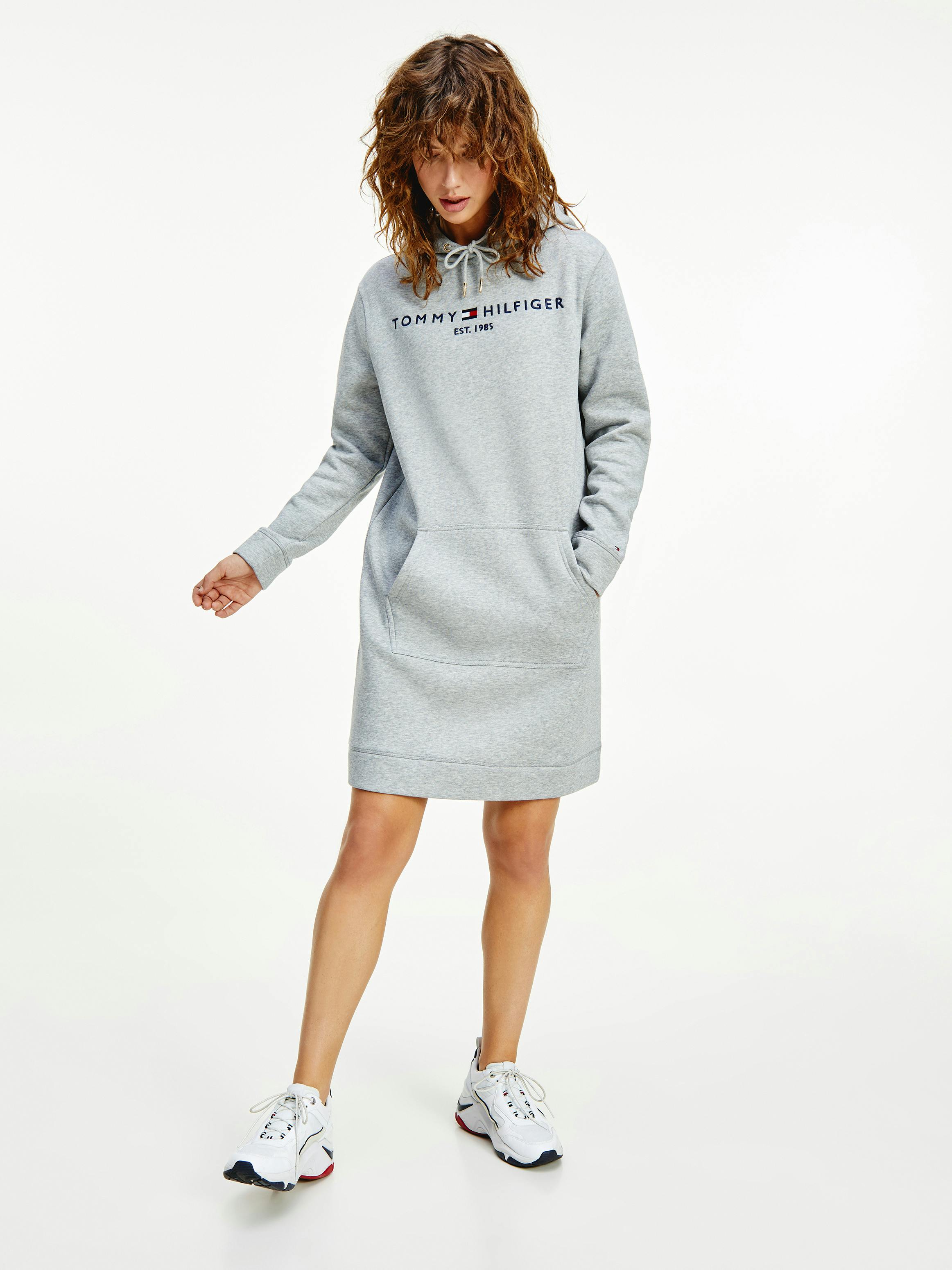 Tommy hilfiger logo hoodie sweatshirt dress Clearance