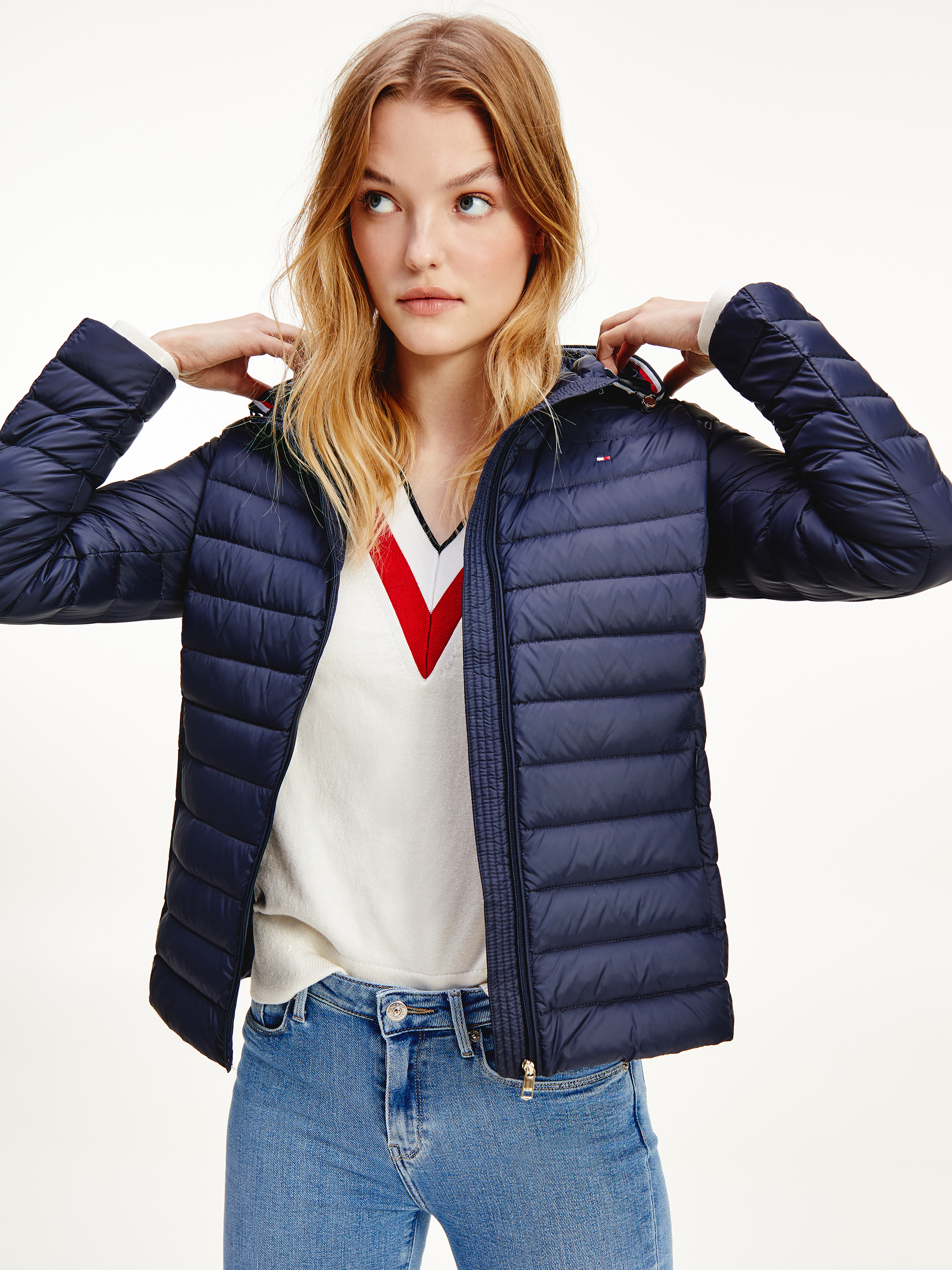 Tommy hilfiger quilted hooded on sale coat