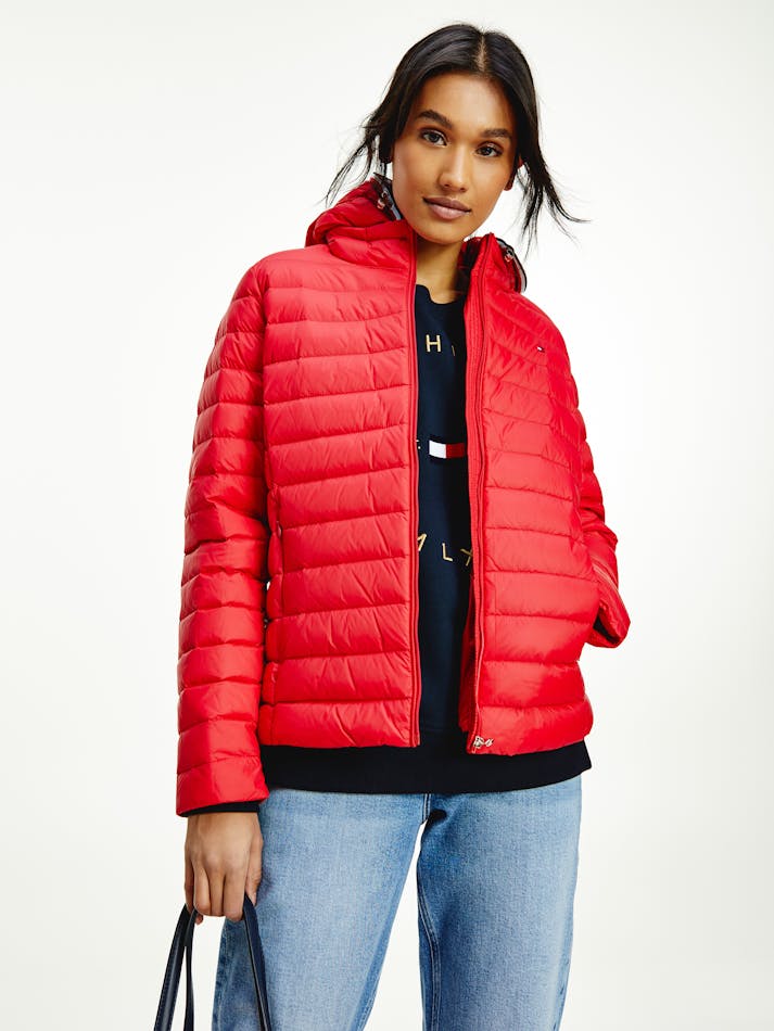 Tommy hilfiger essential down jacket red Clearance