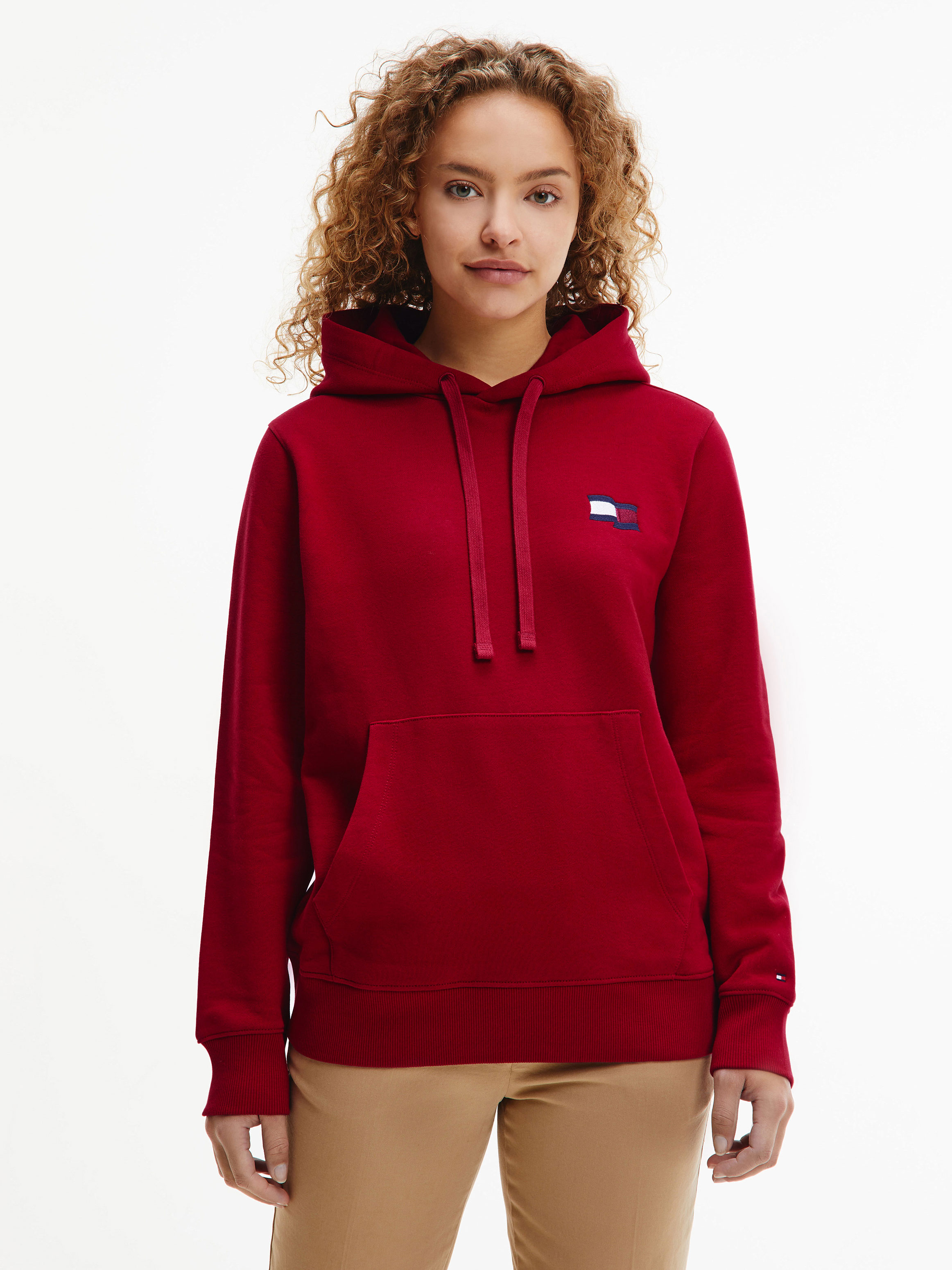 basic flag hoodie tommy hilfiger