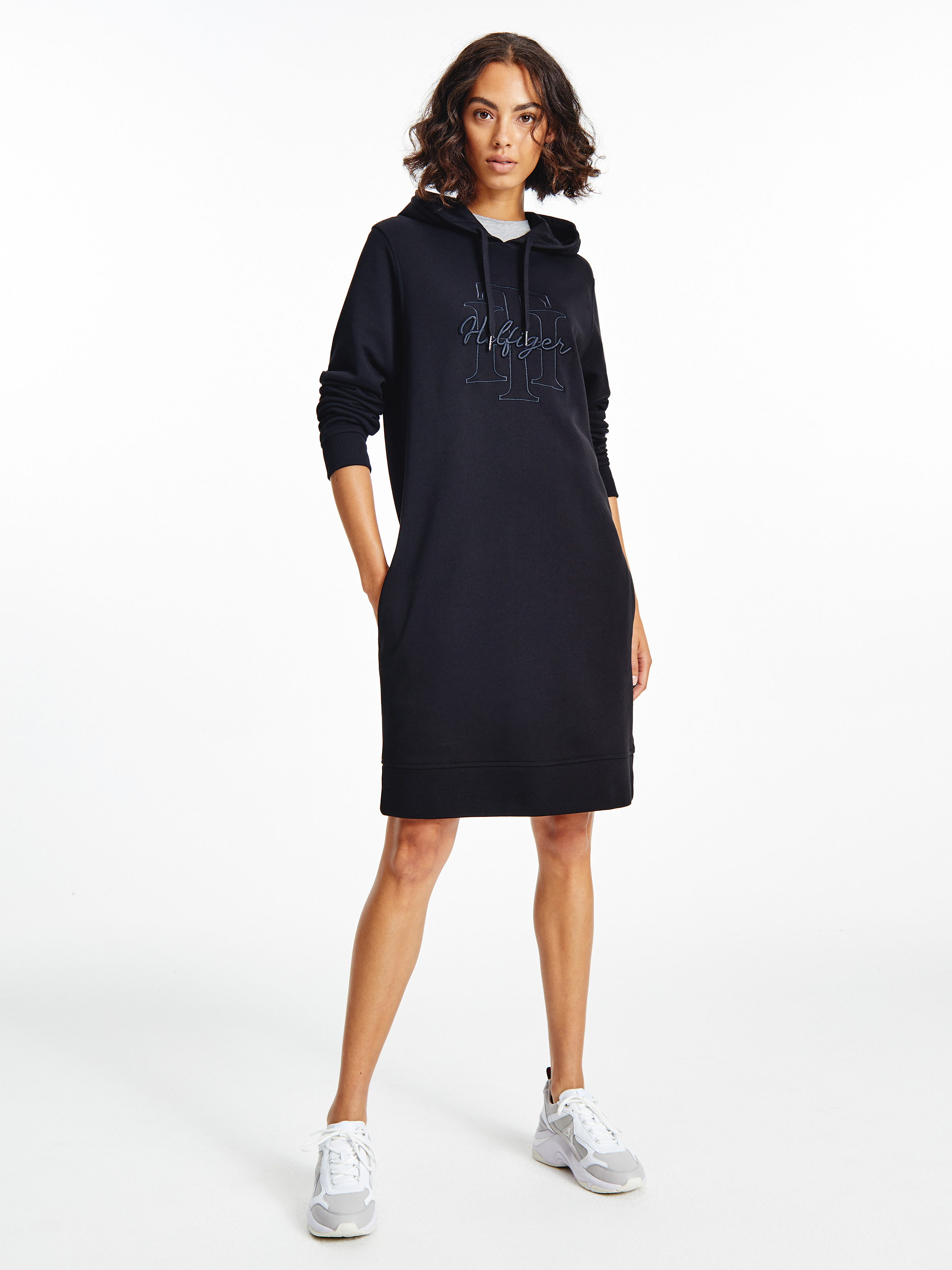 tommy hilfiger embroidered velour dress