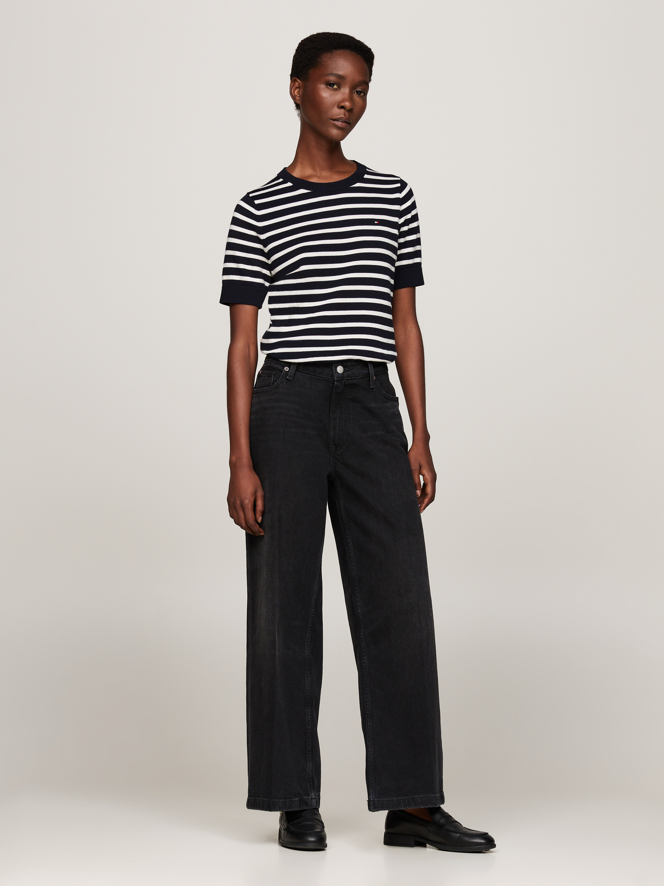 [ ] Easy Fit Stripe Short-Sleeved T-Shirt★人気★ BASIC STRIPED T-SHIRT - Green | ZARA Canada